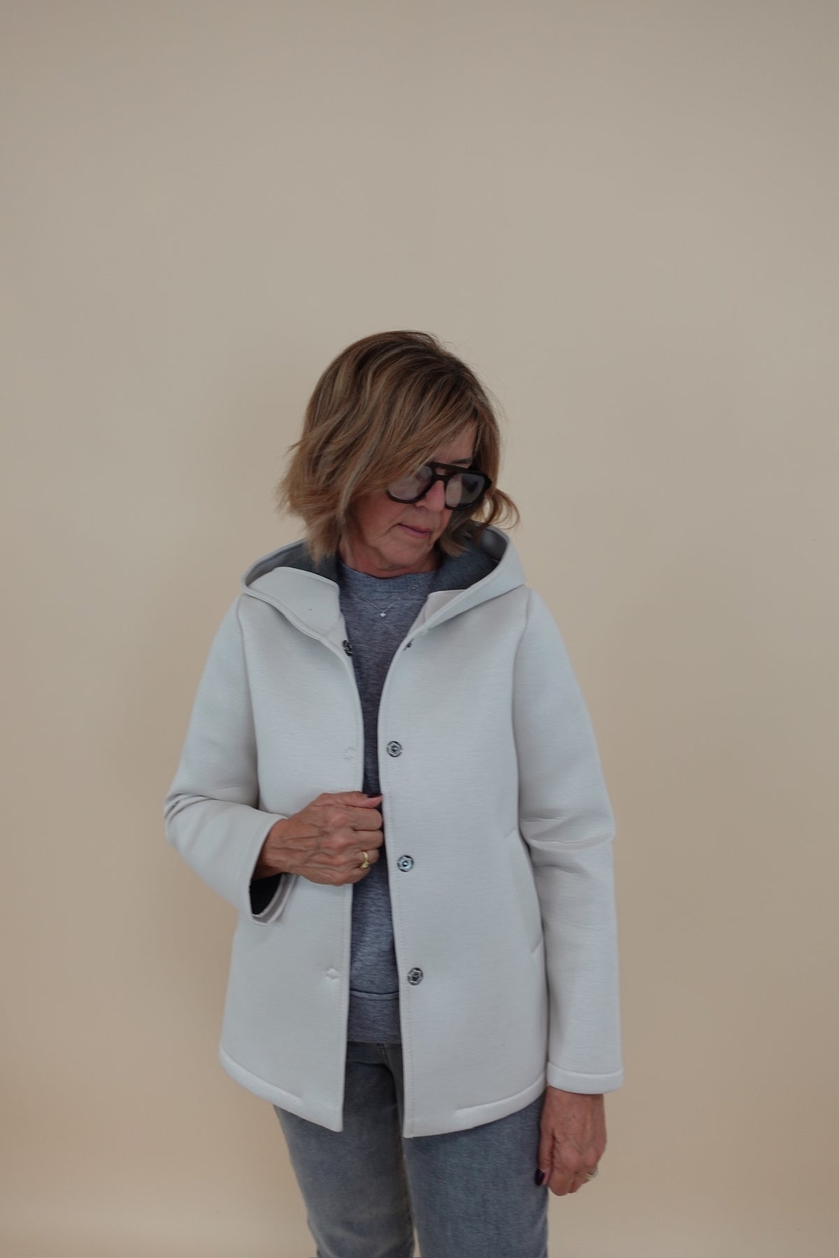 Giacca Neoprene Panna