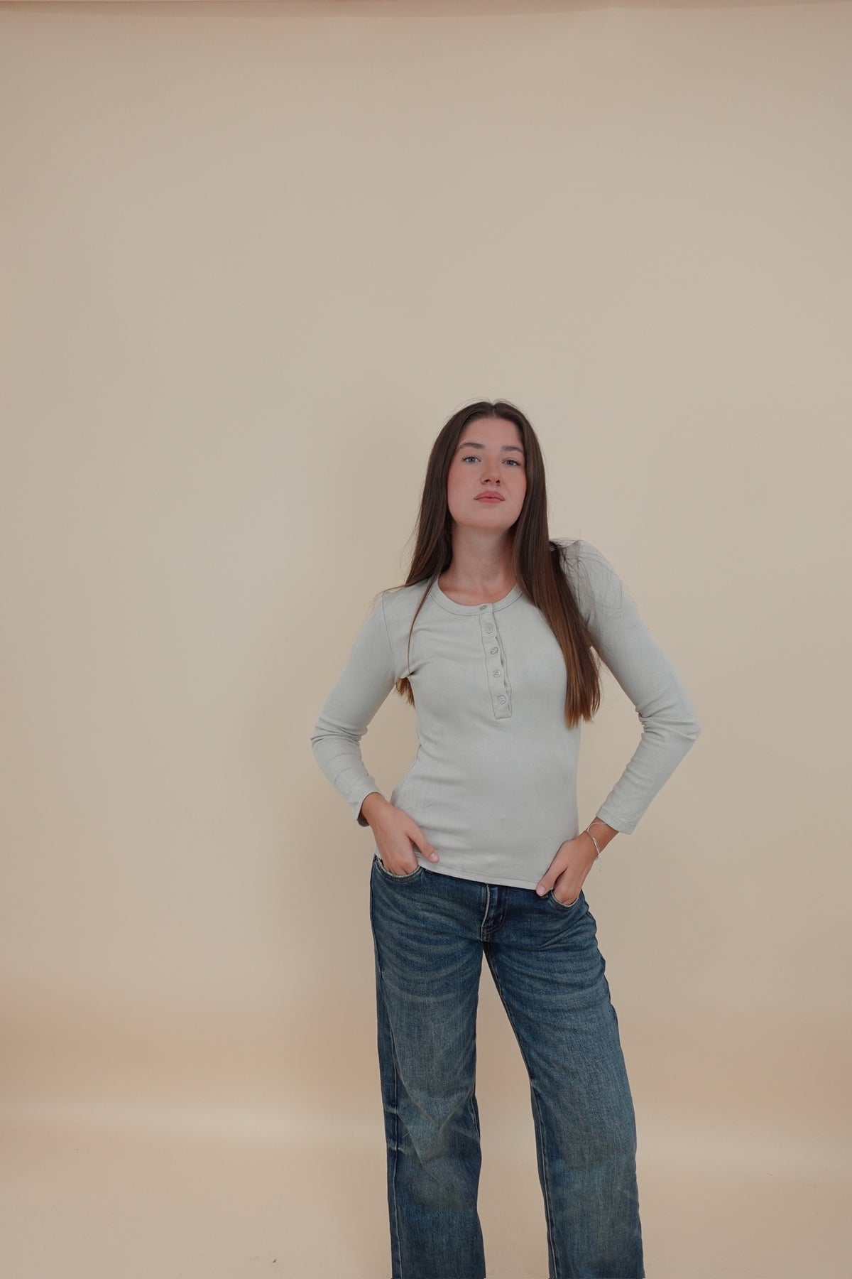Maglia Serafino Beige