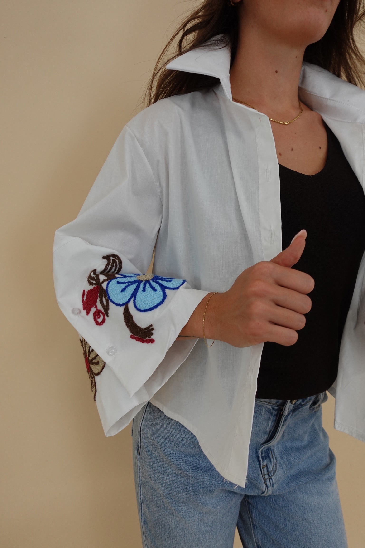 Camicia Ricamo Bianca