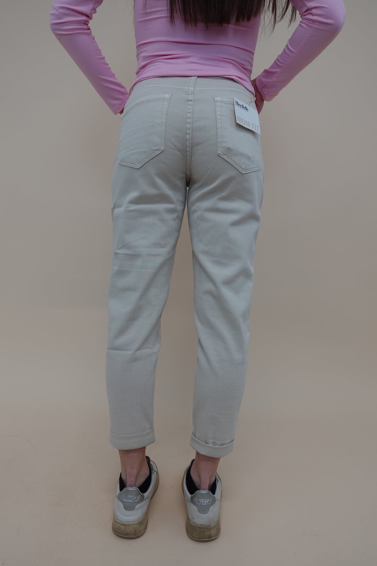 Jeans Momfit Beige