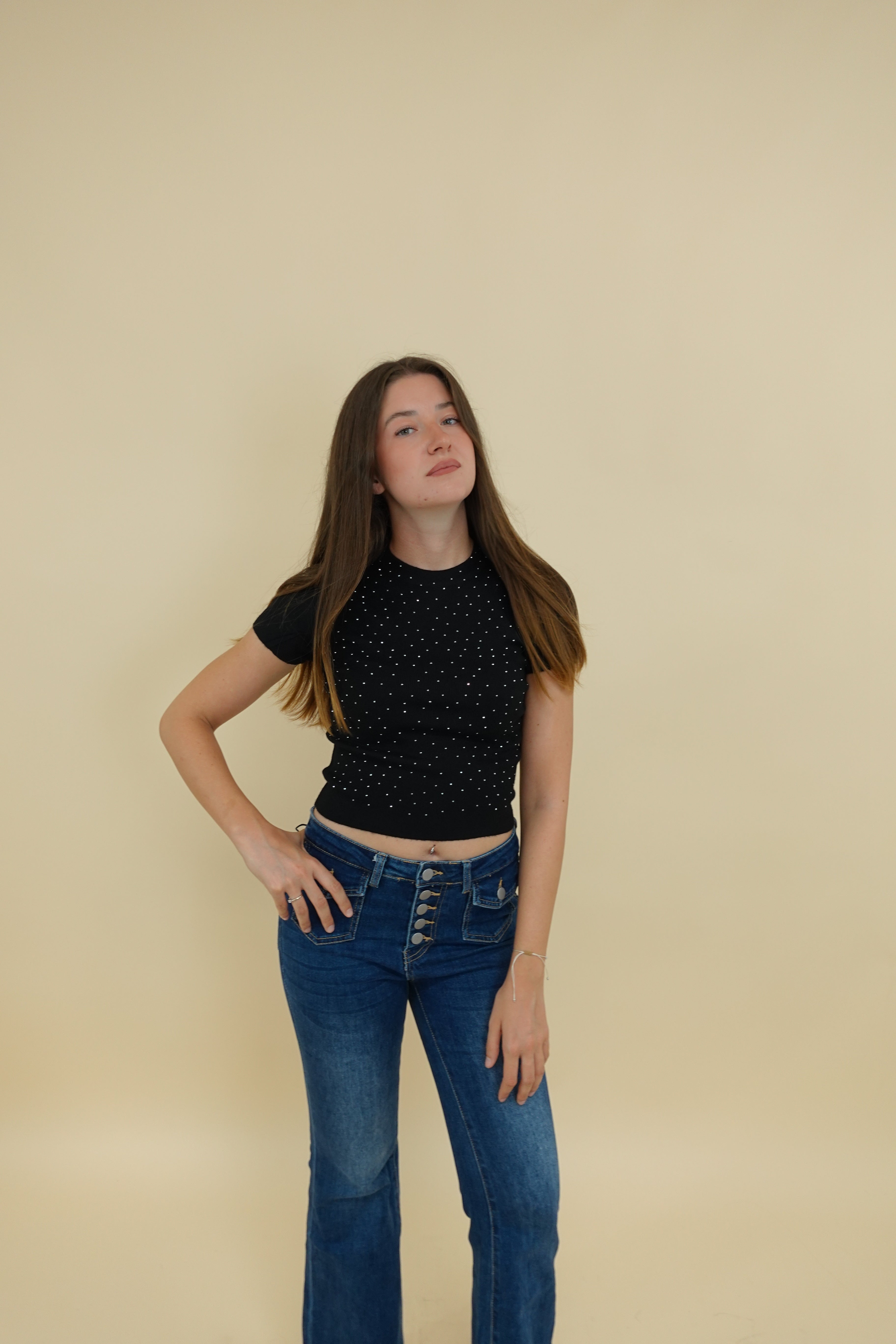 T-shirt Emma nera