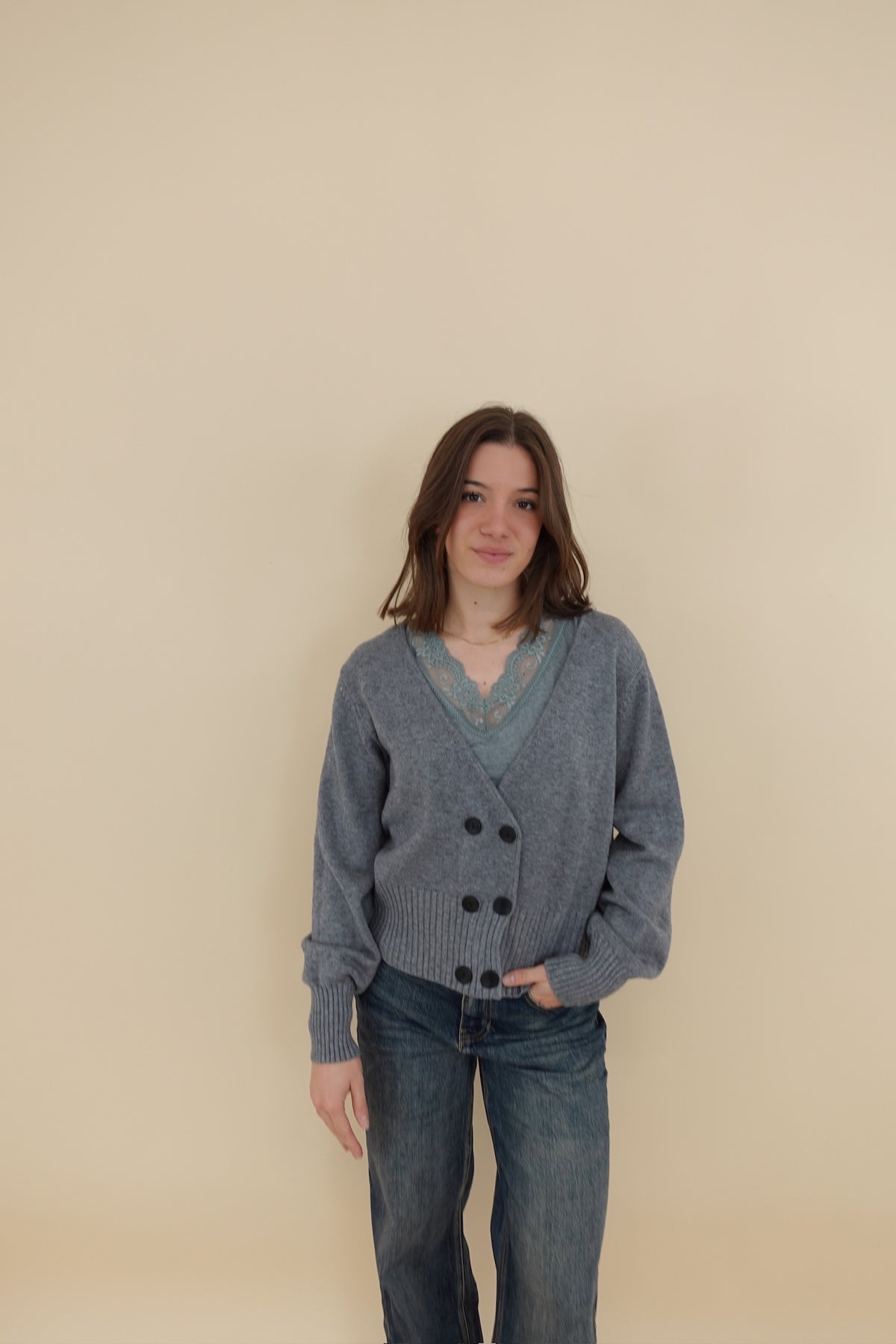 Cardigan Teresa Grigio