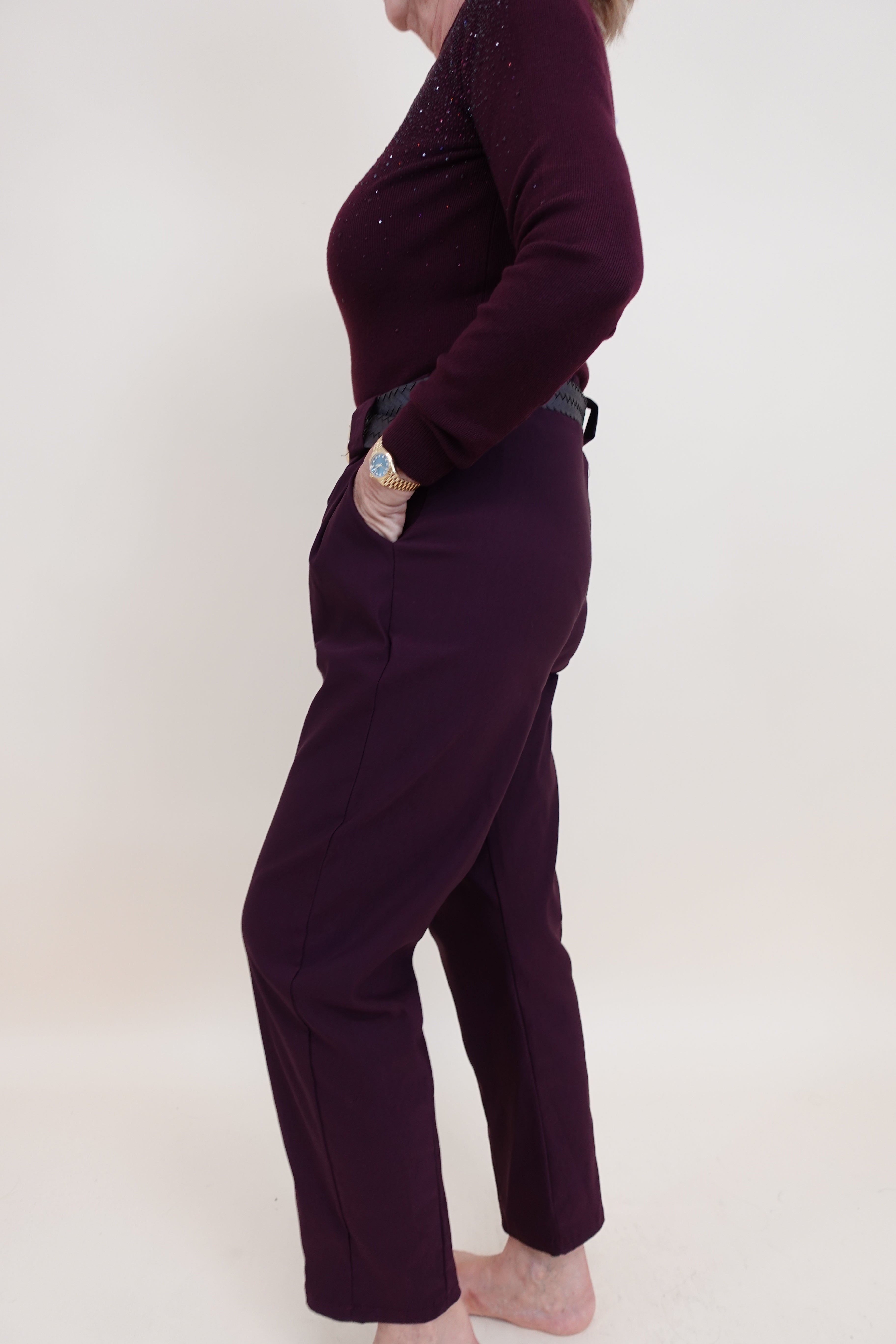 Pantalone Elisa bordeaux
