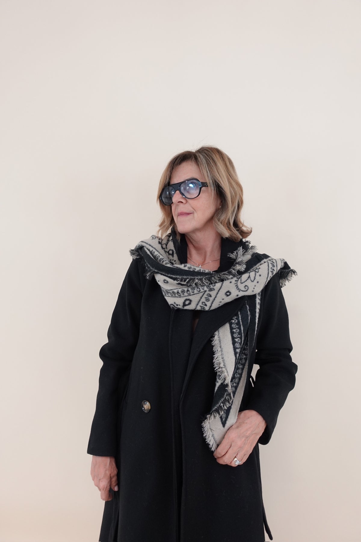 Sciarpa Beige/Nera