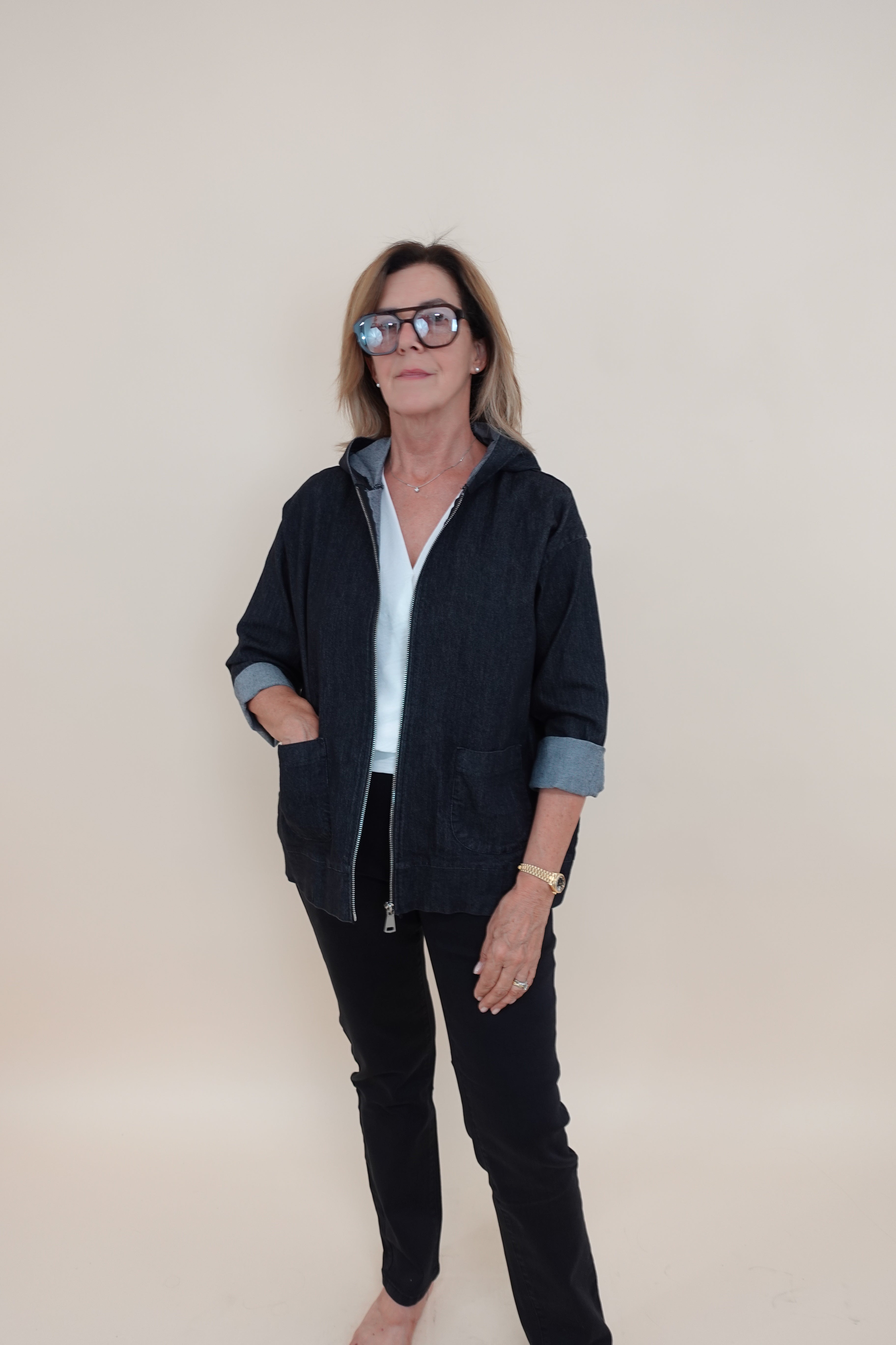 Giacca over jeans black