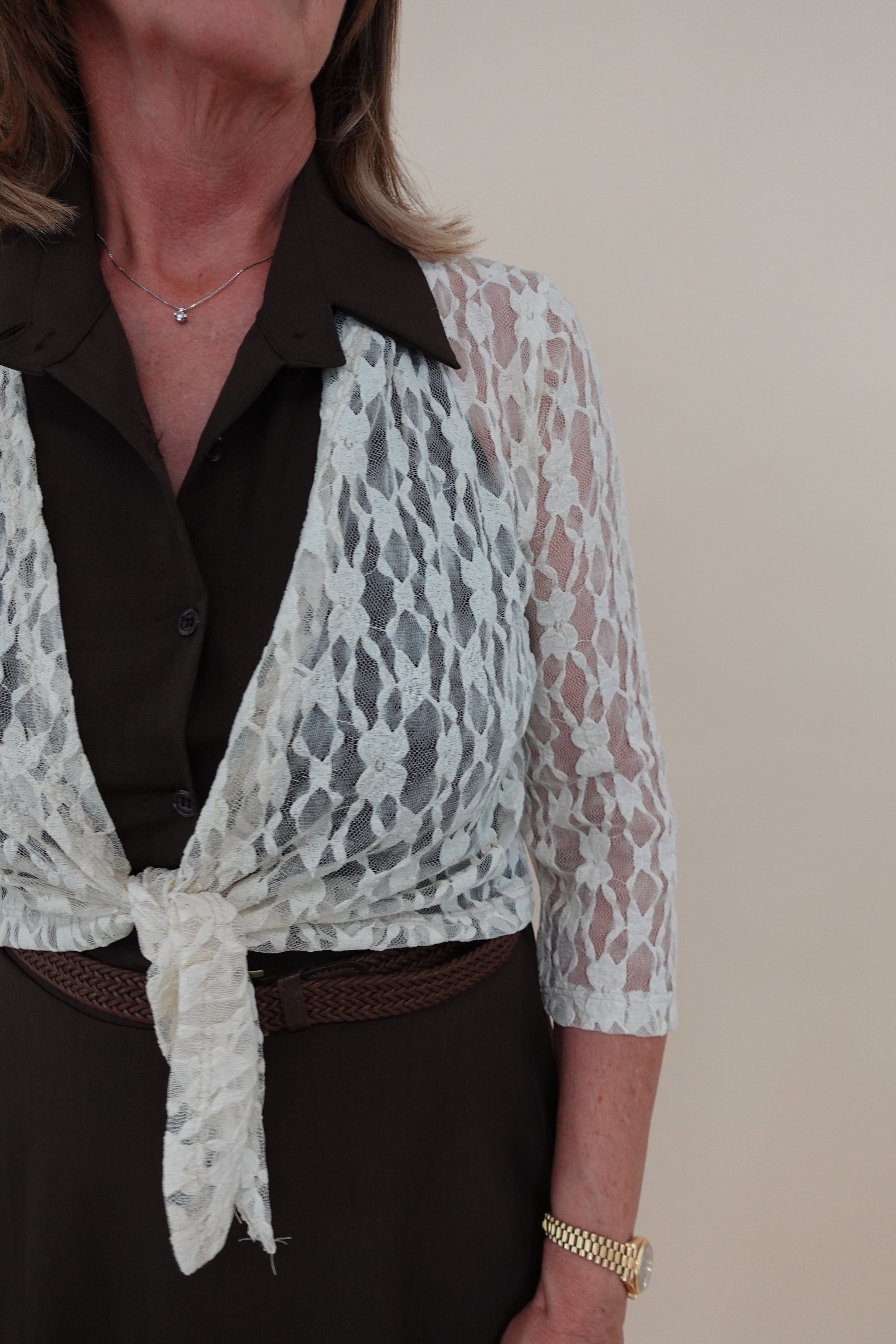 Coprispalle Pizzo Beige