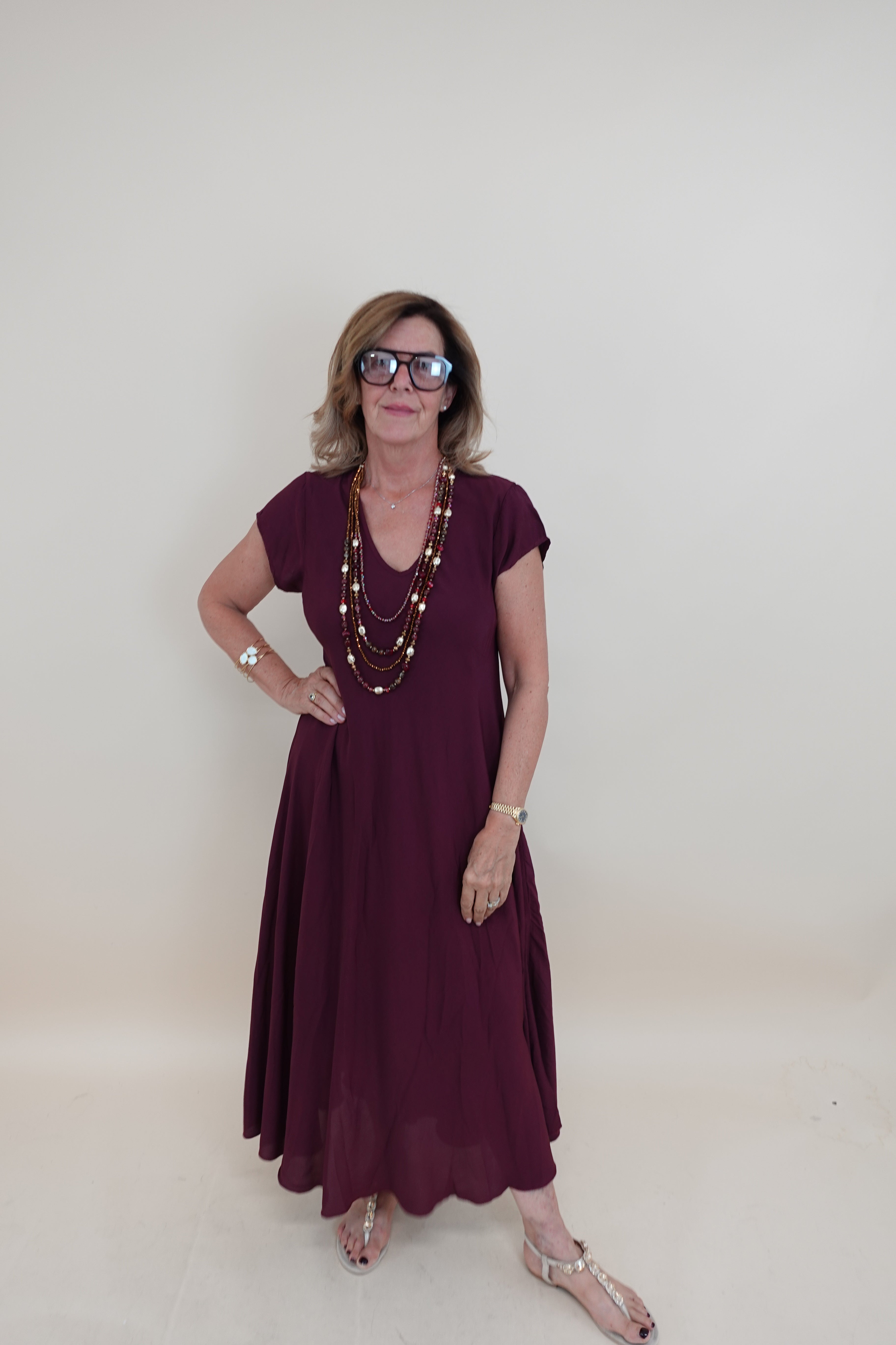 Abito Mariella Bordeaux
