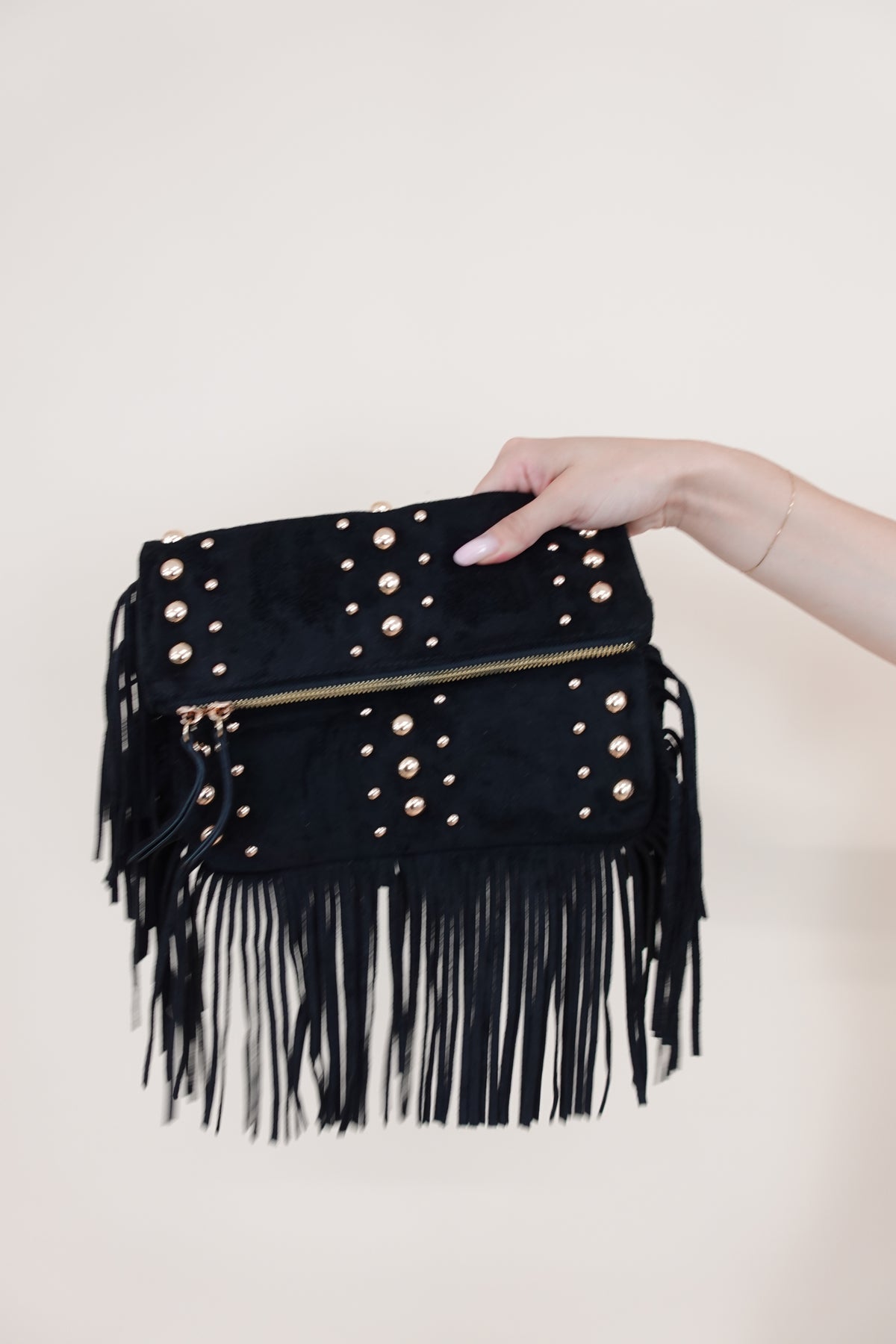 Pochette Frange Nero