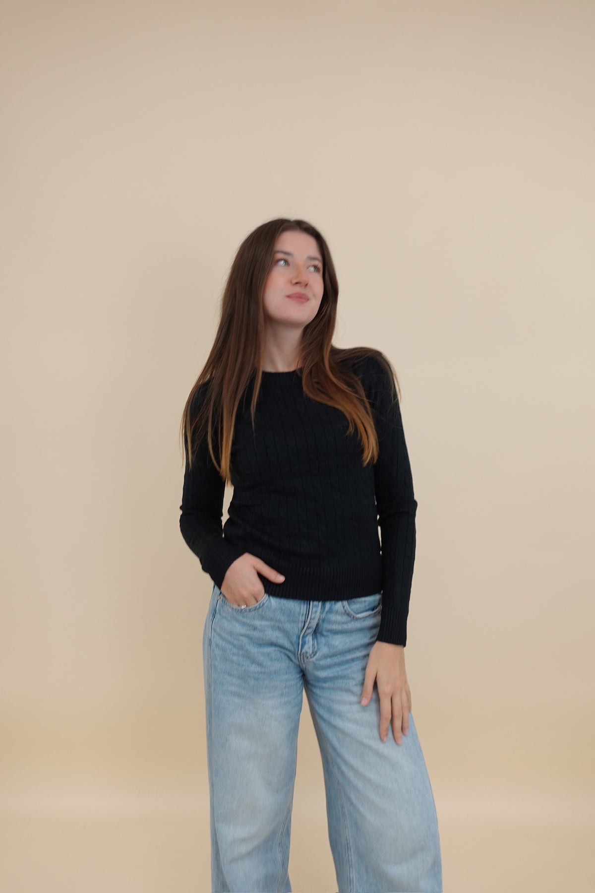 Maglioncino Treccina Nero