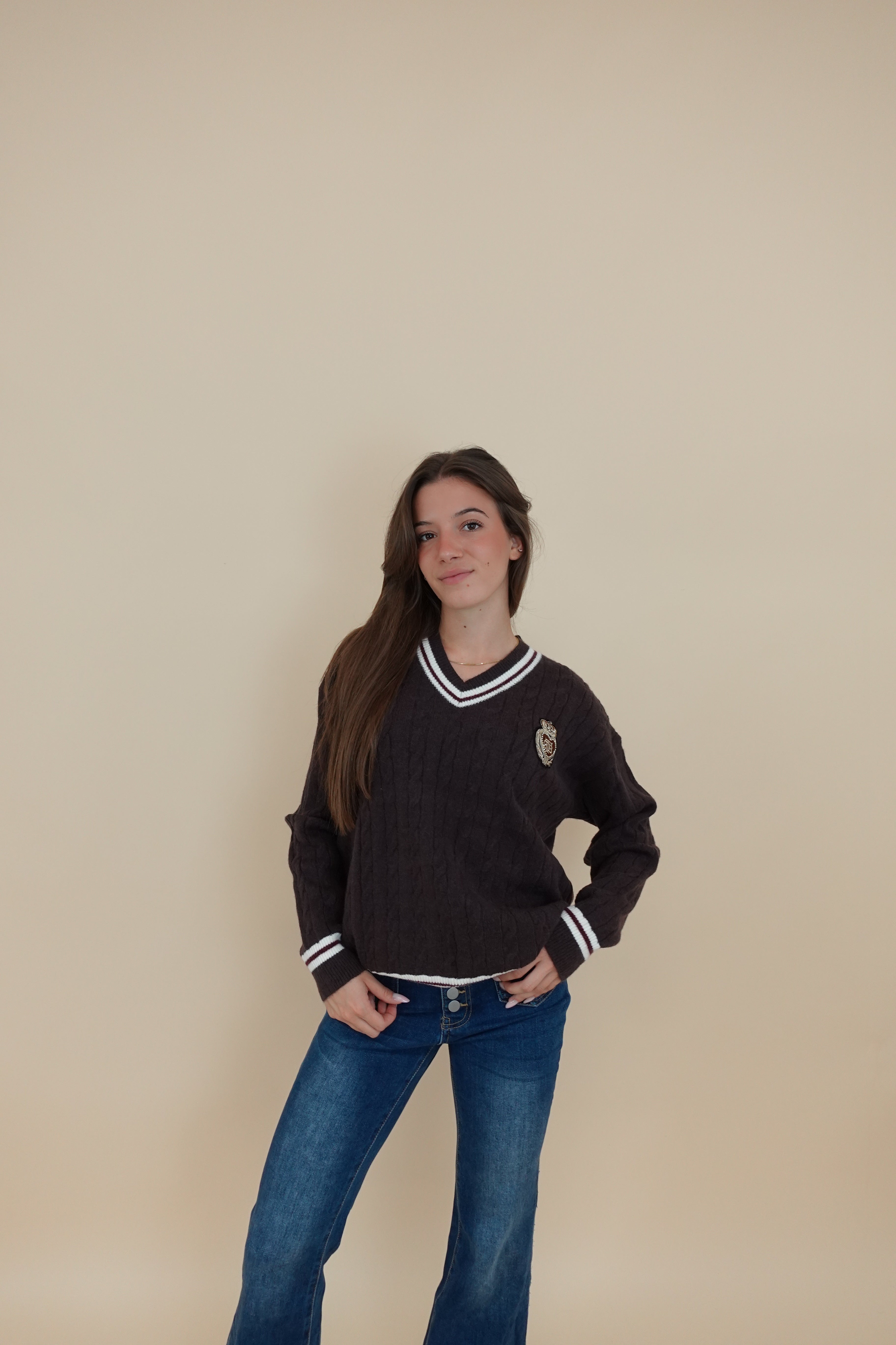 Maglione college brown