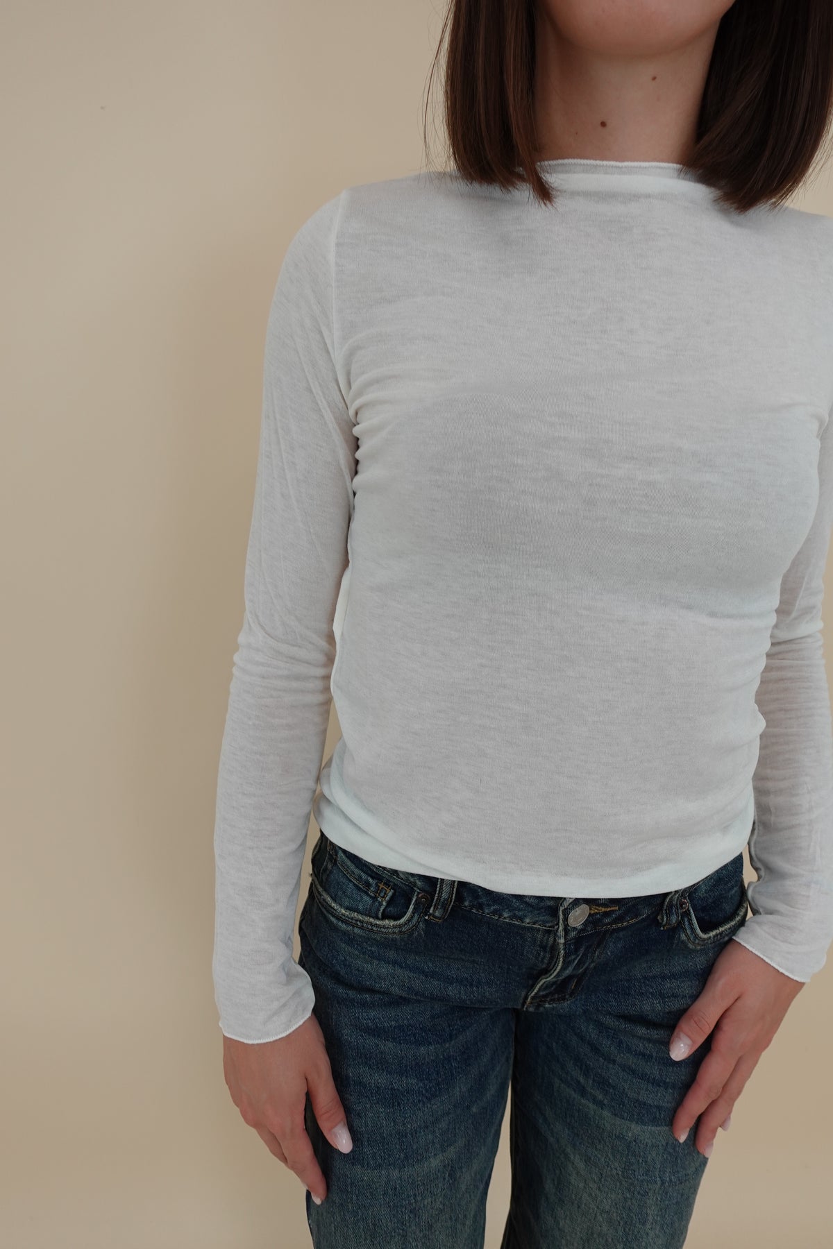 Maglia Misto Cashmere Bianca