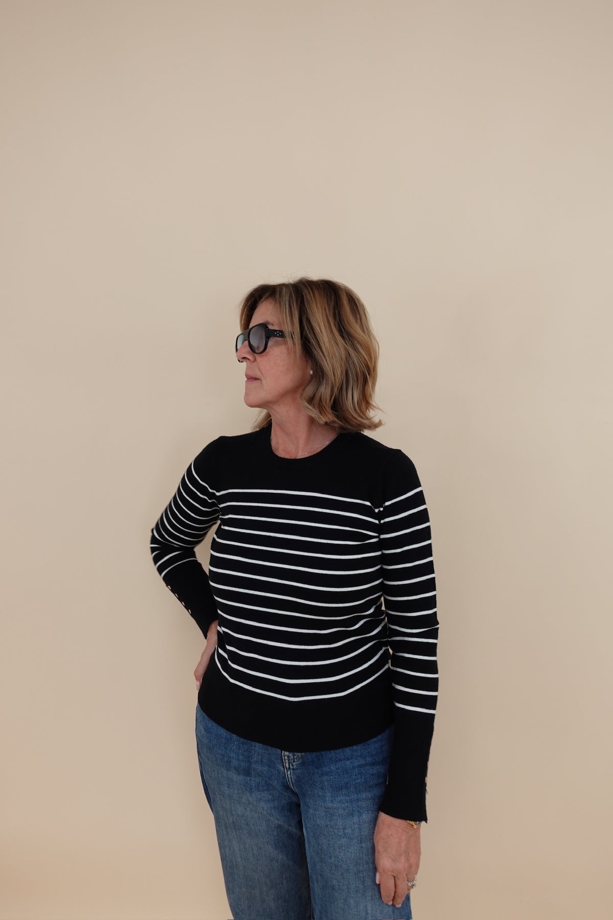 Maglioncino Righette Nero
