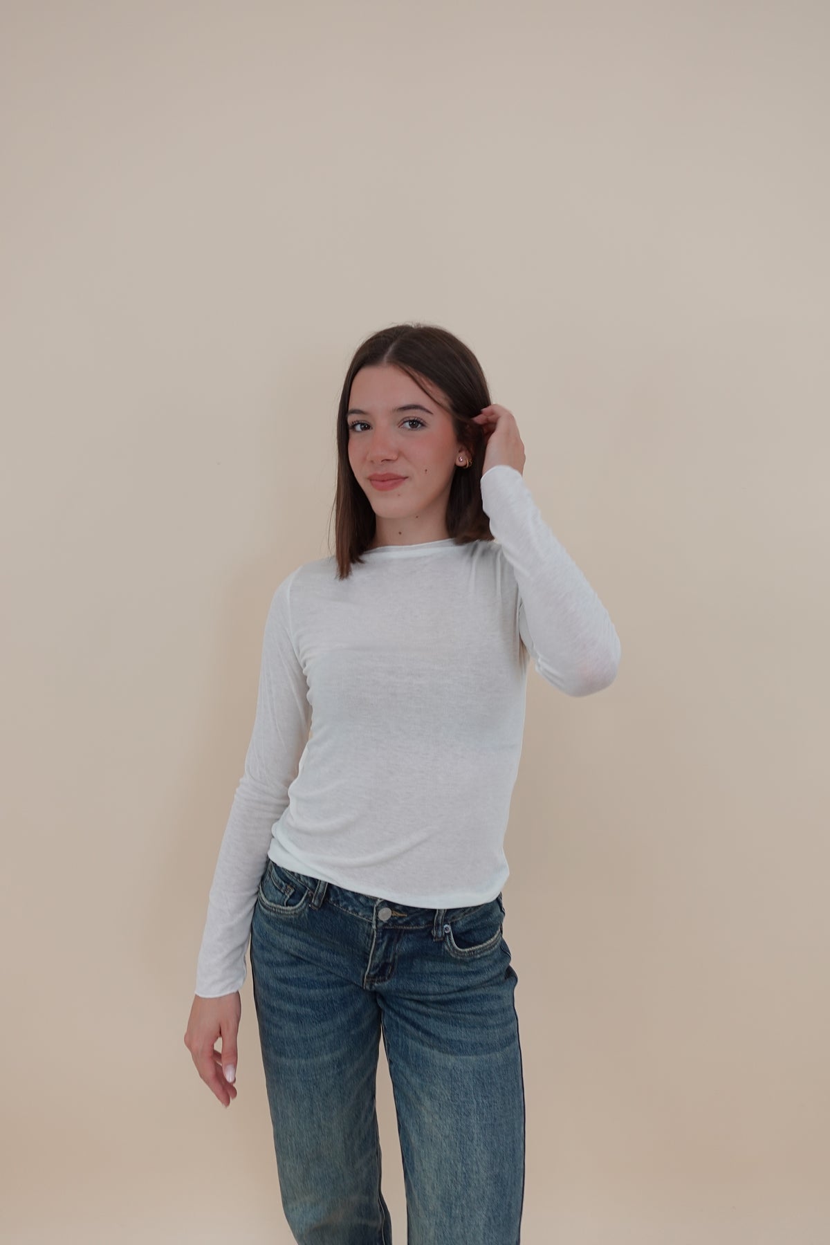 Maglia Misto Cashmere Bianca
