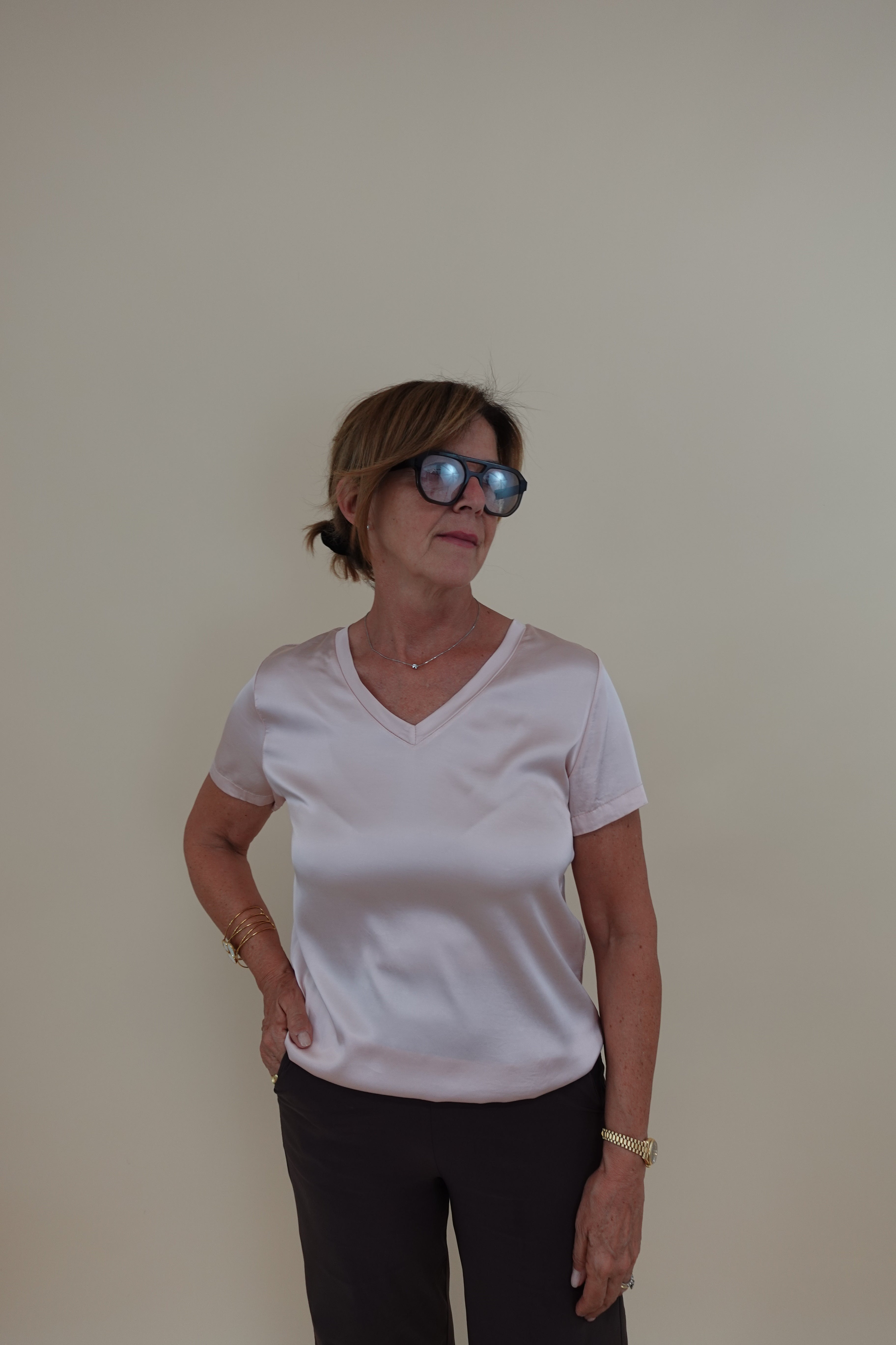 Maglia Satin V Rosa