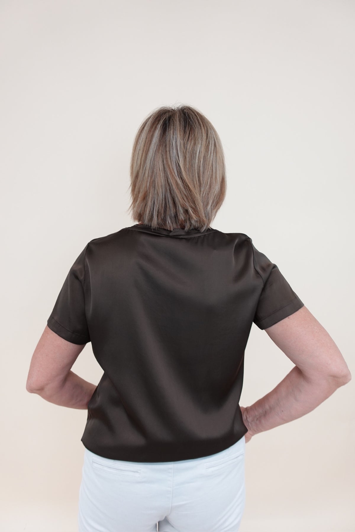 Maglia Satin V Marrone