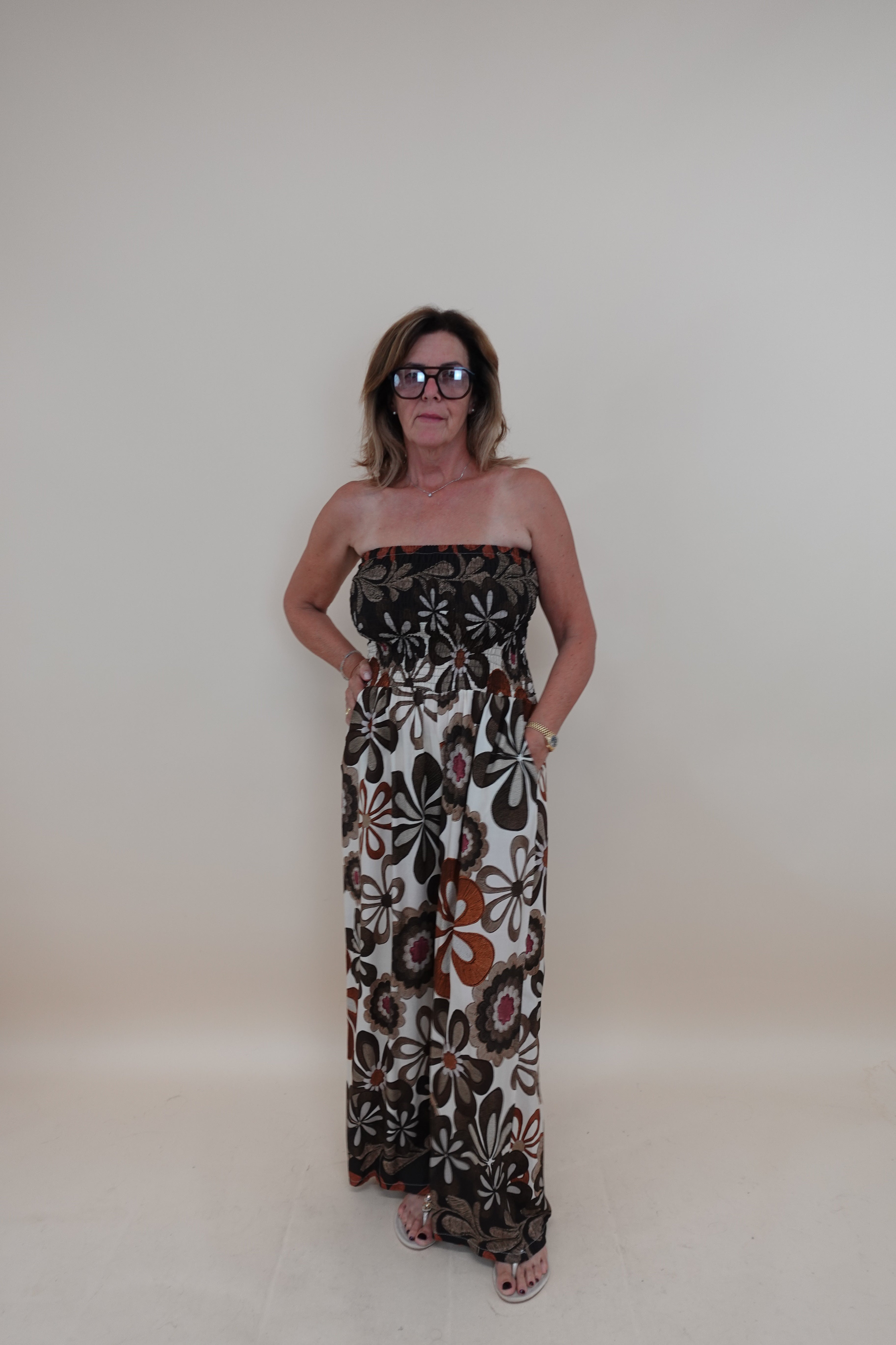 Tuta Flower Marrone