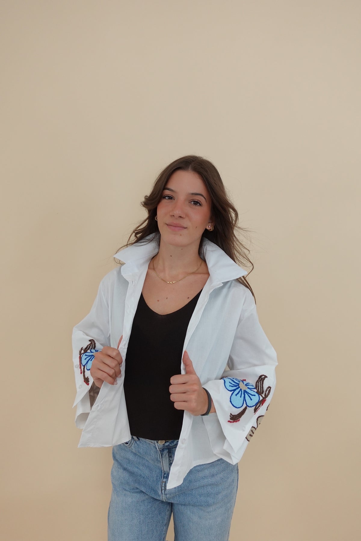 Camicia Ricamo Bianca