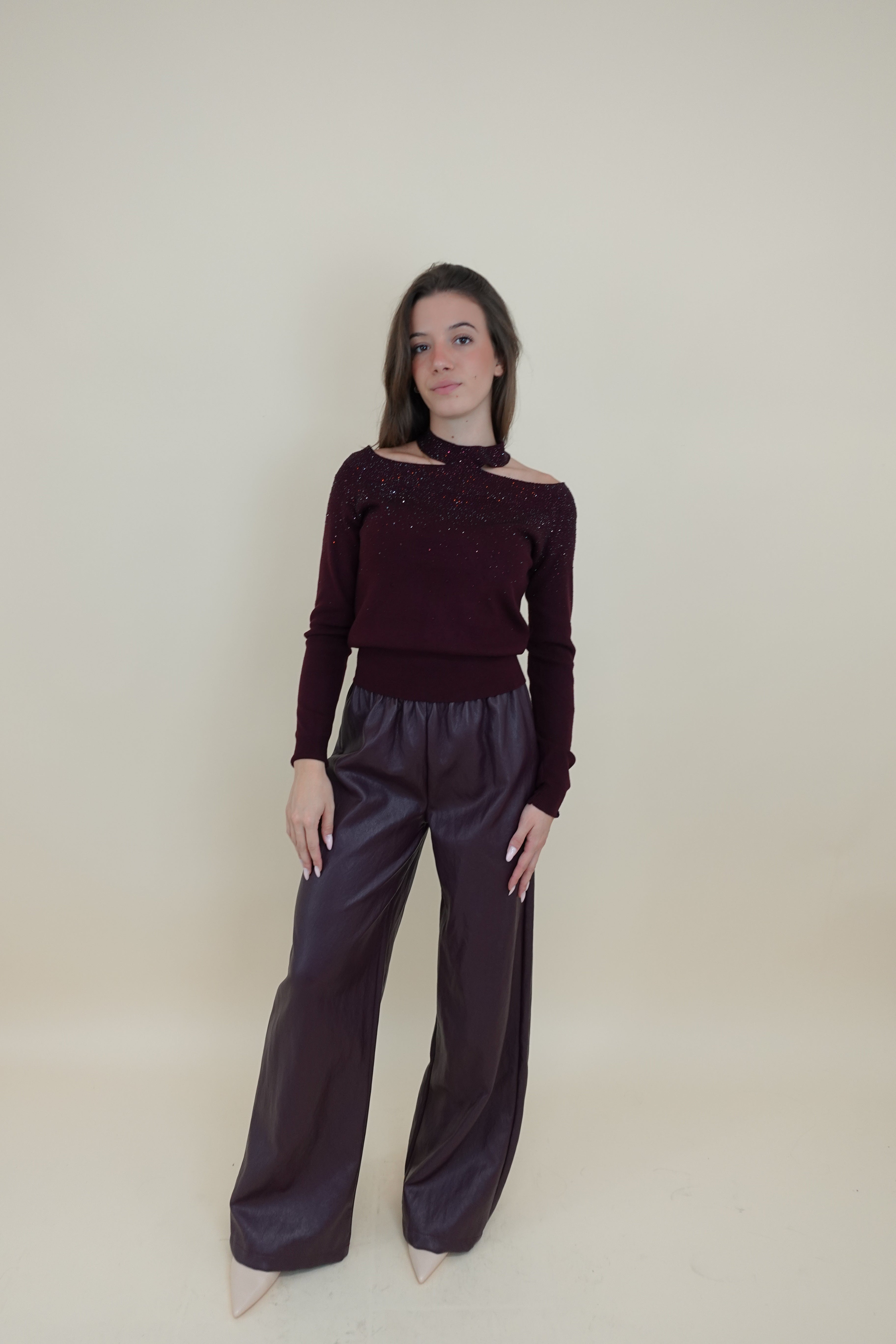 Pantalone Luna bordeaux