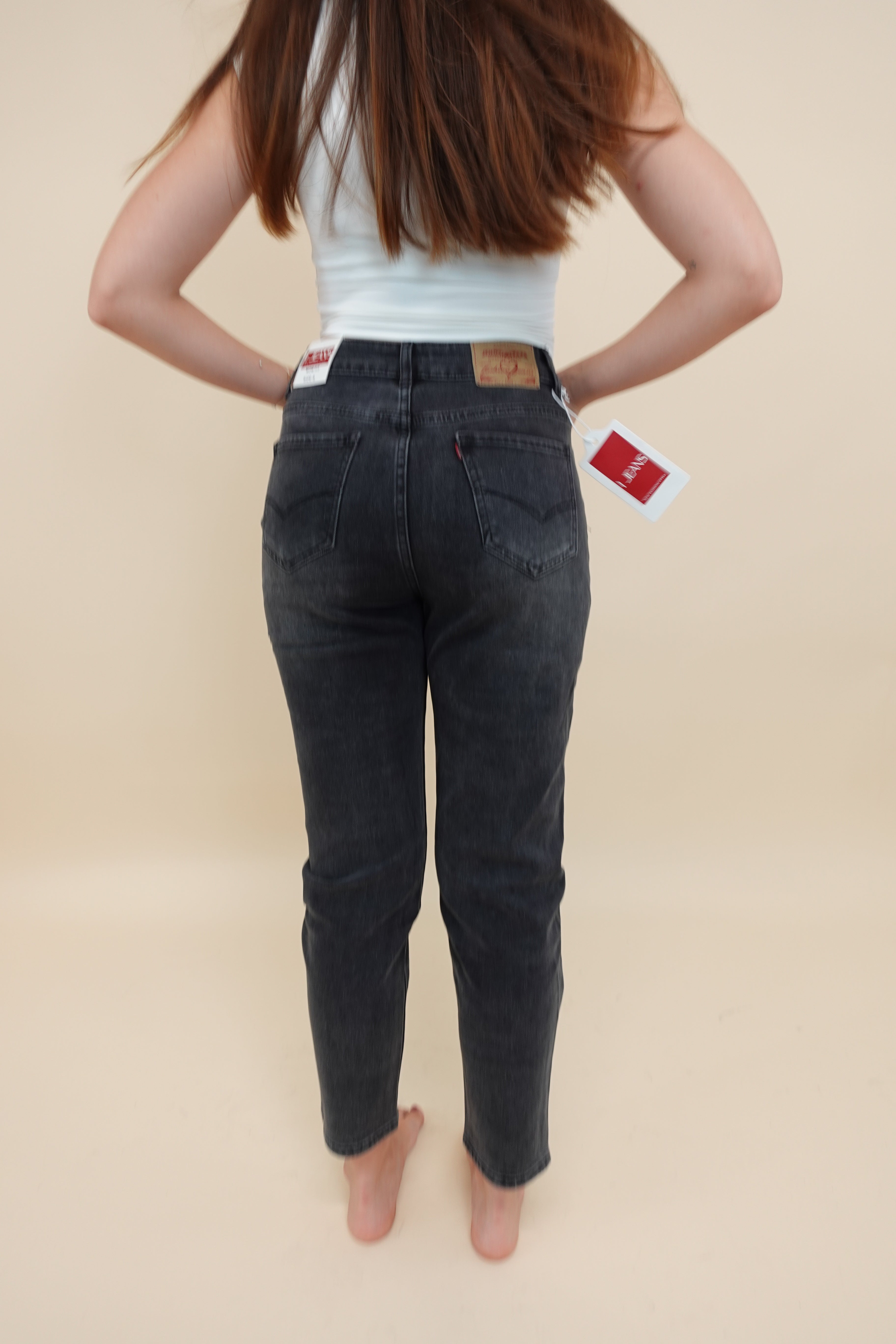 Jeans Momfit Grigio