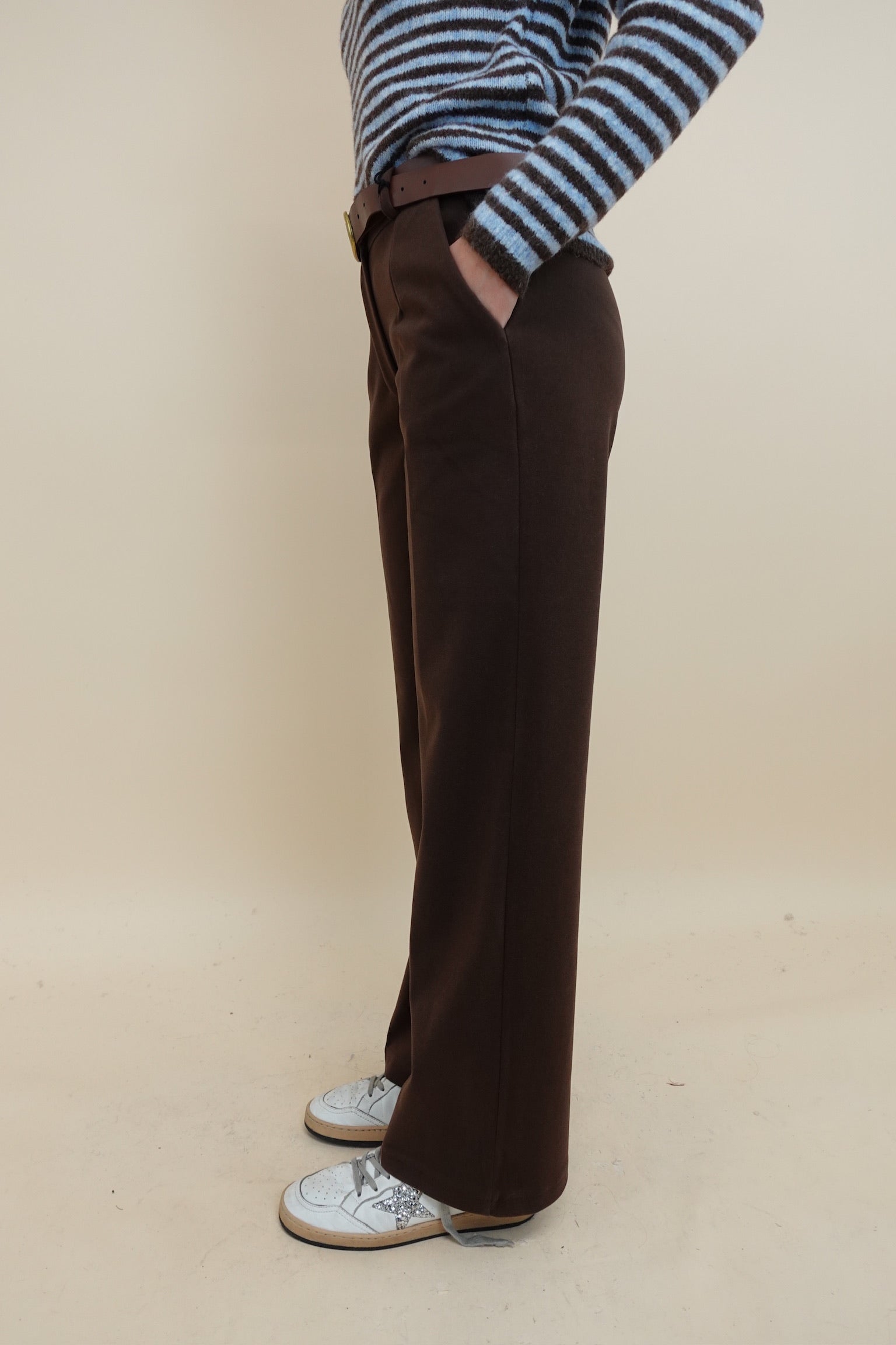 Pantalone Moda Marrone