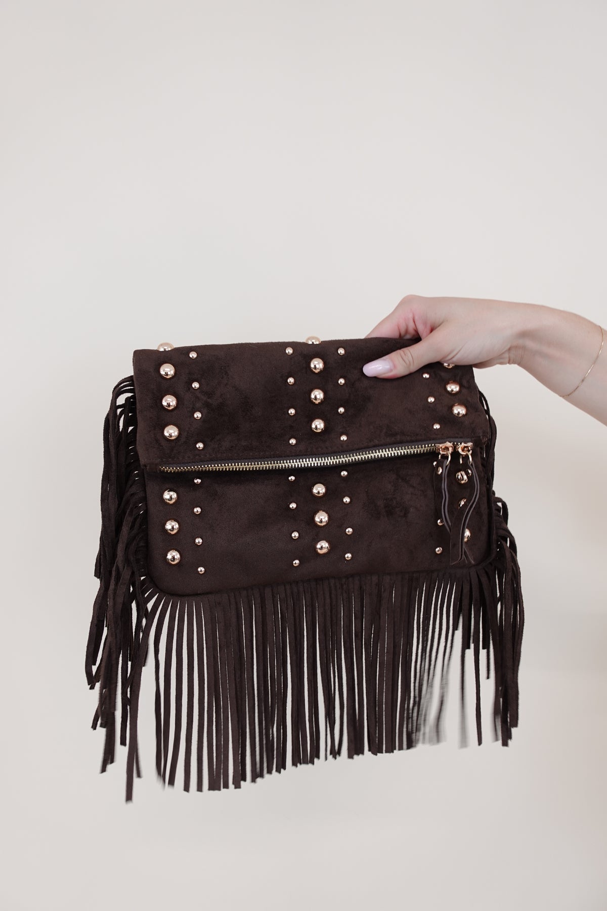 Pochette Frange Marrone