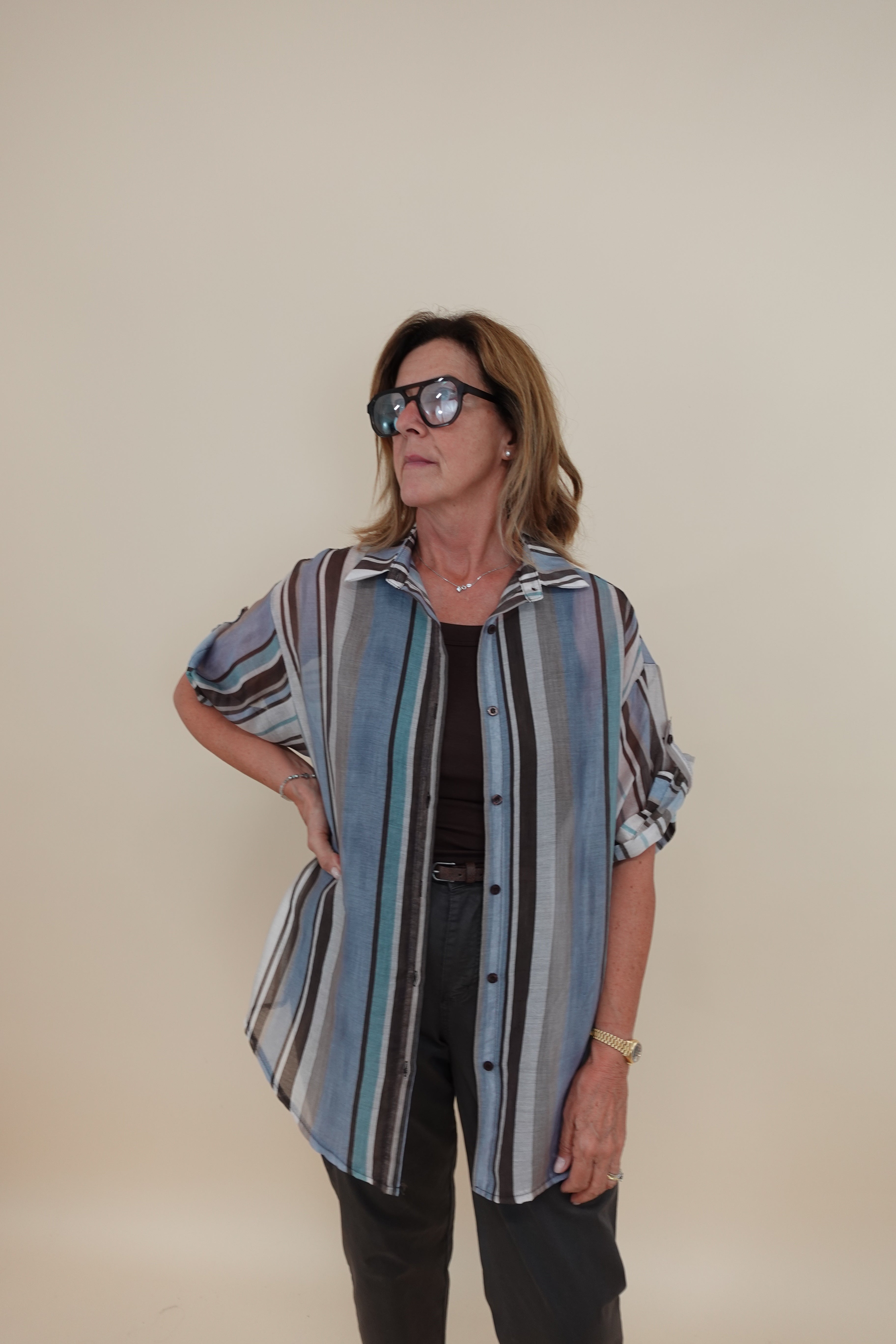 Camicia Mille Righe Azzurro