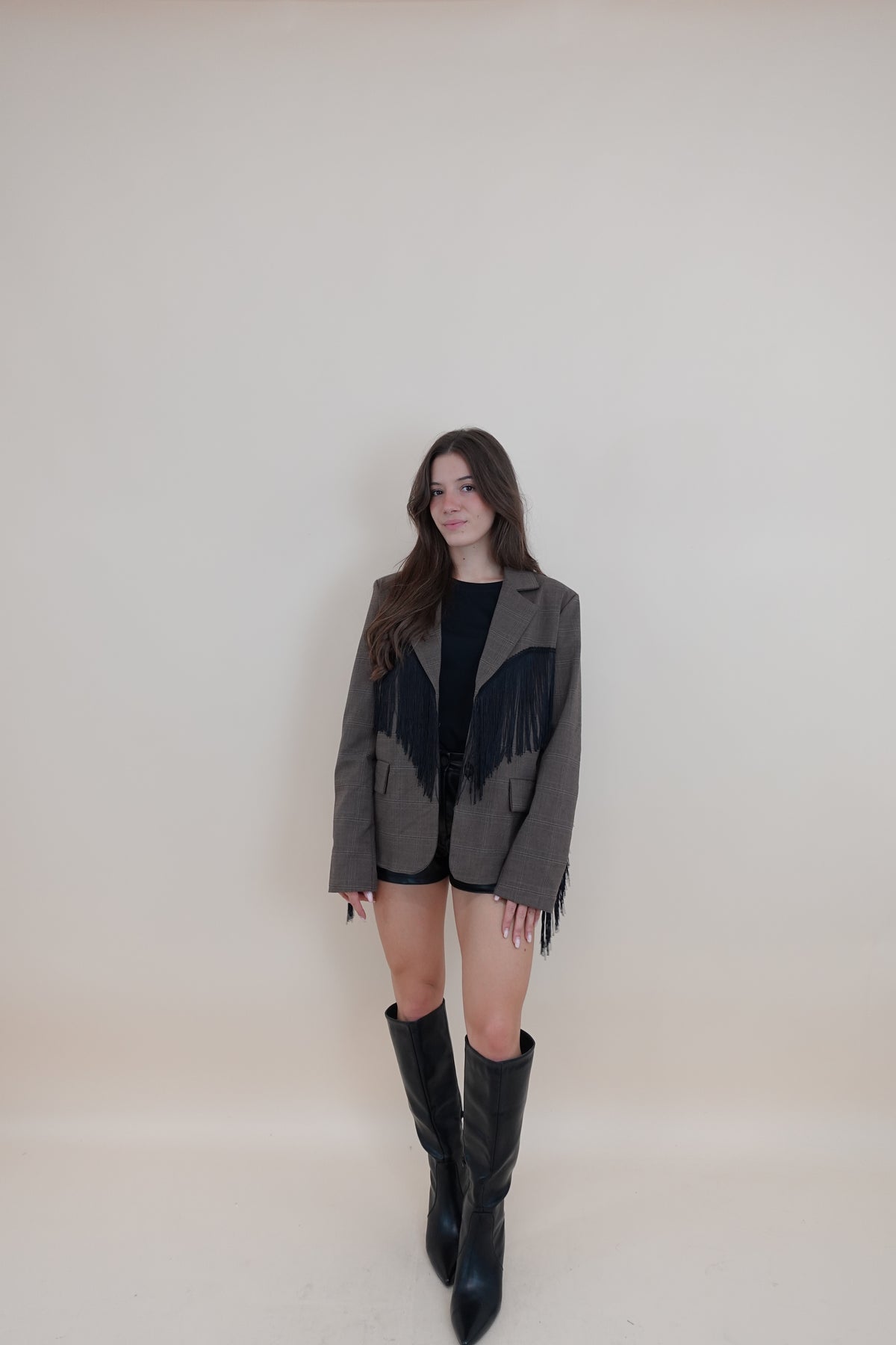 Giacca Frange Brown