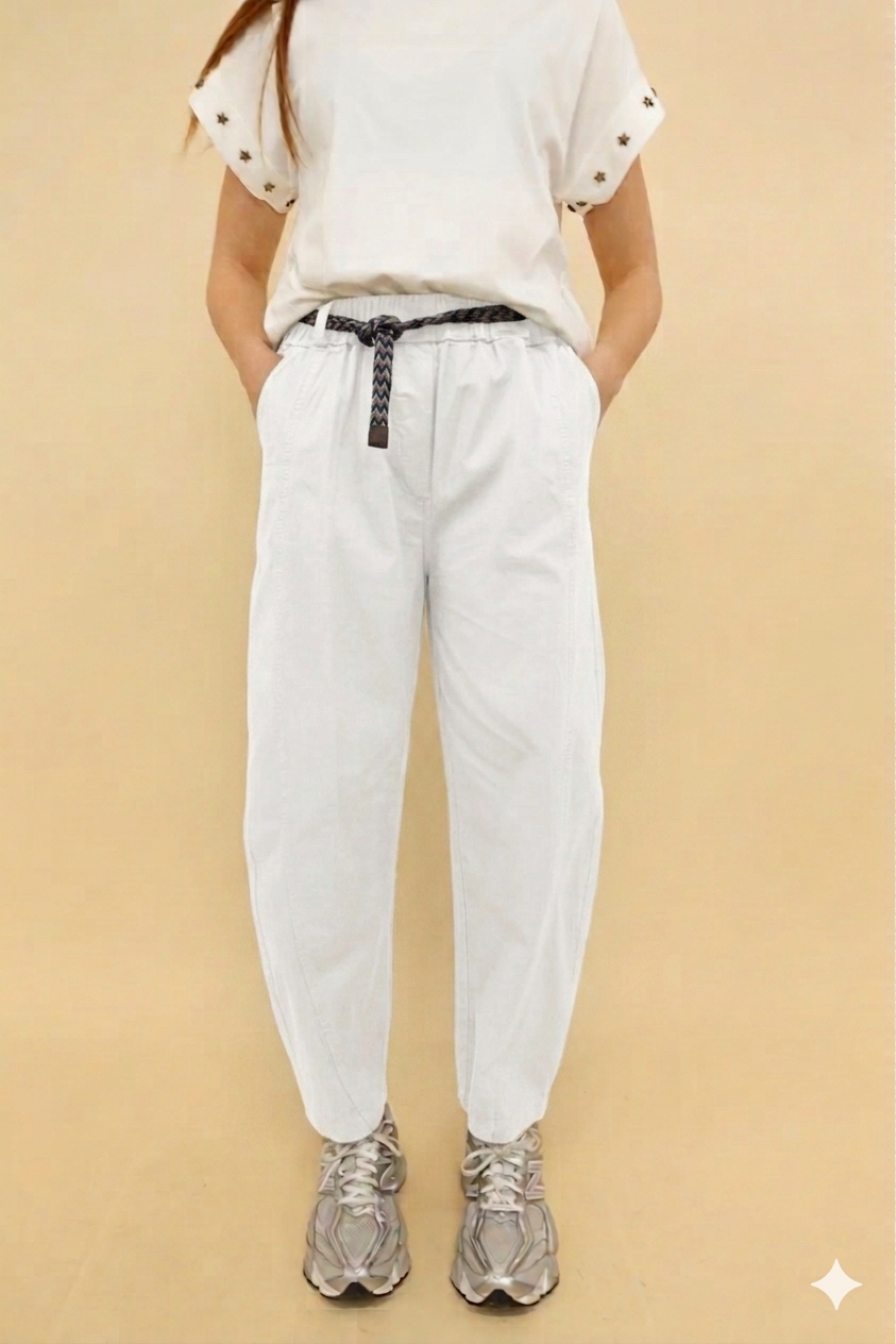 Pantalone Barcellona Bianco