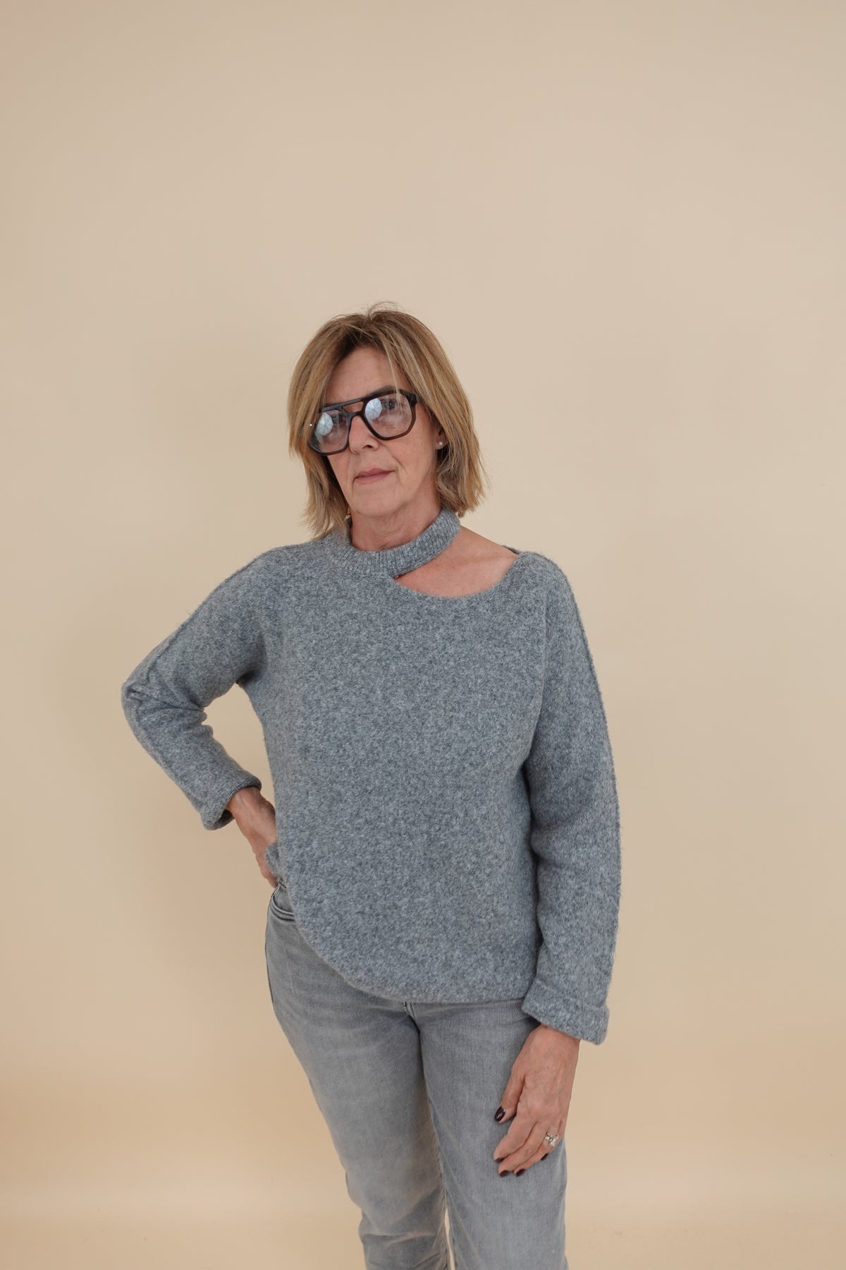 Maglione Cut Grigio