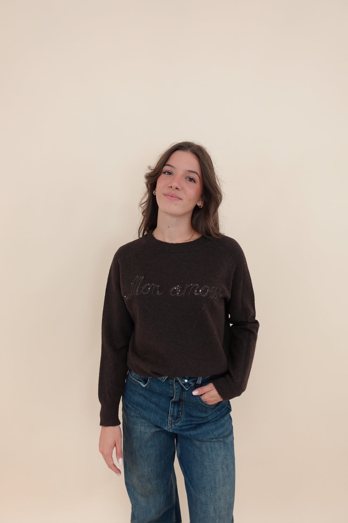 Maglione Mon Amour Marrone