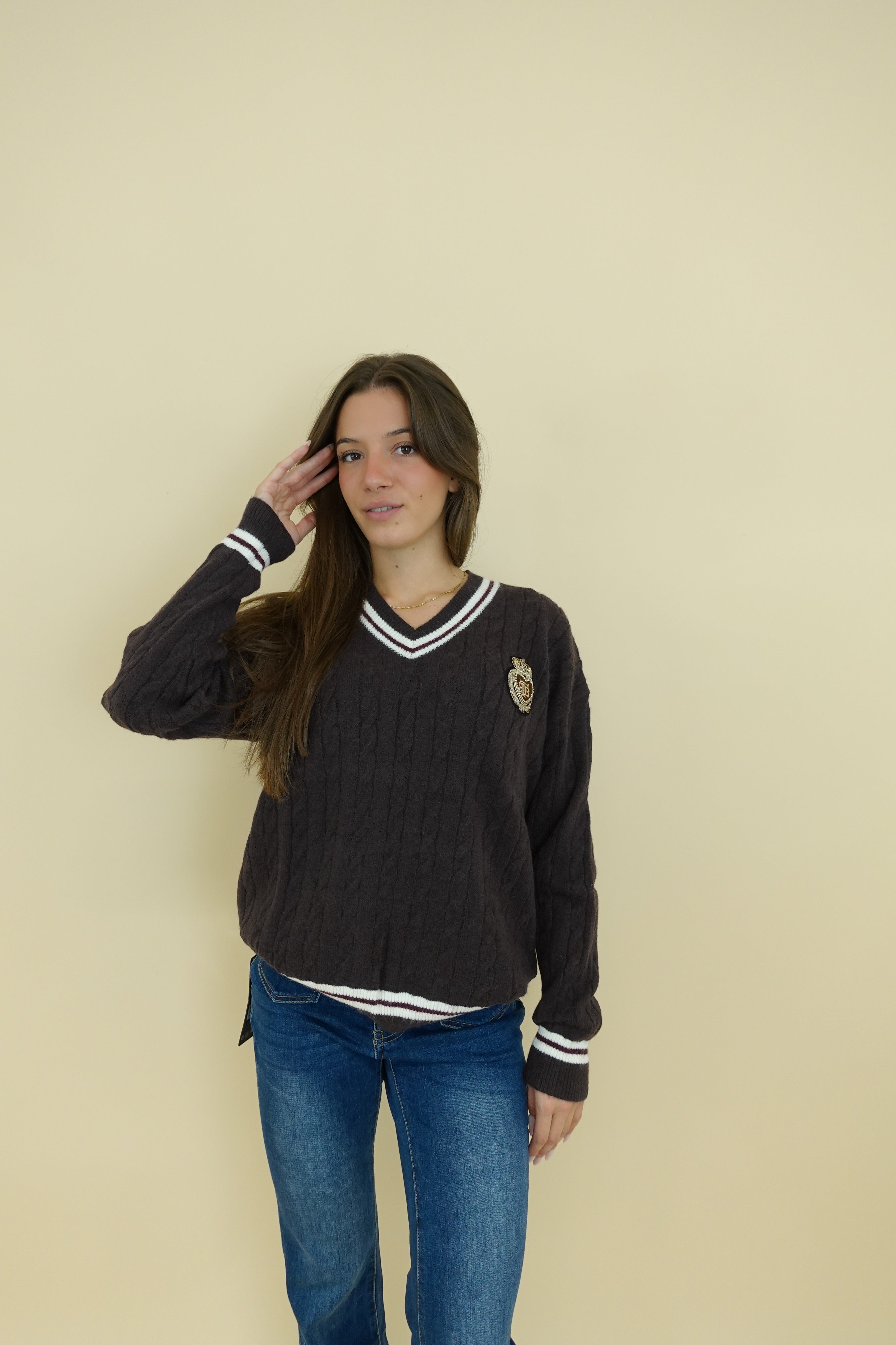 Maglione college brown