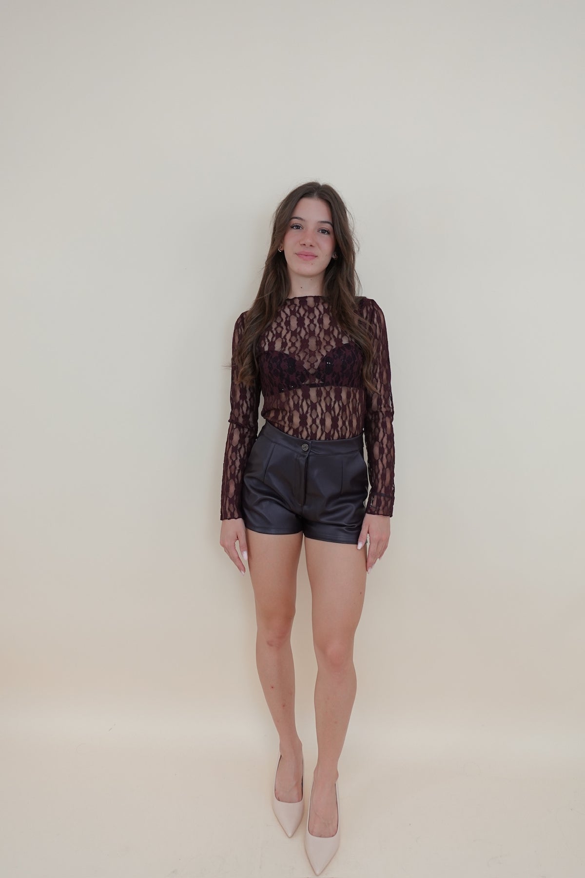 Shorts Similpelle Bordeaux
