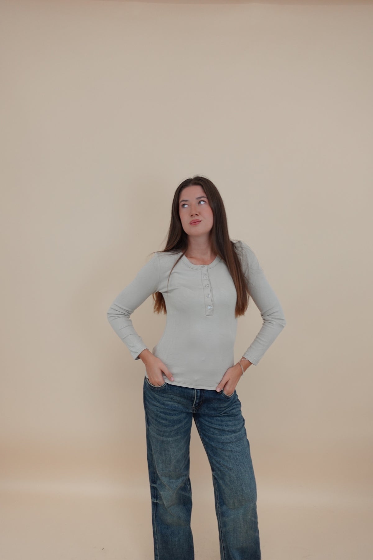 Maglia Serafino Beige