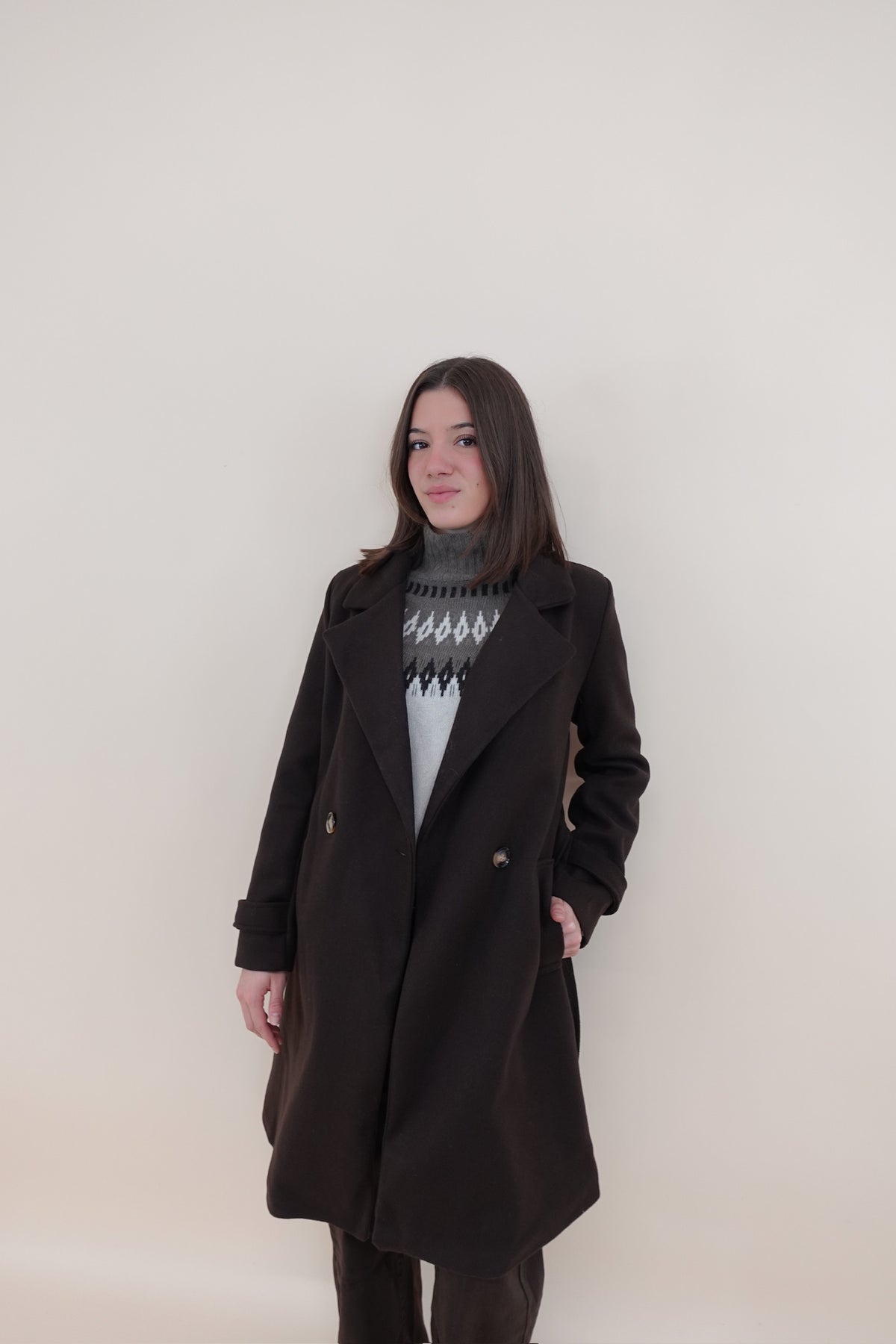 Cappotto Midi Marrone