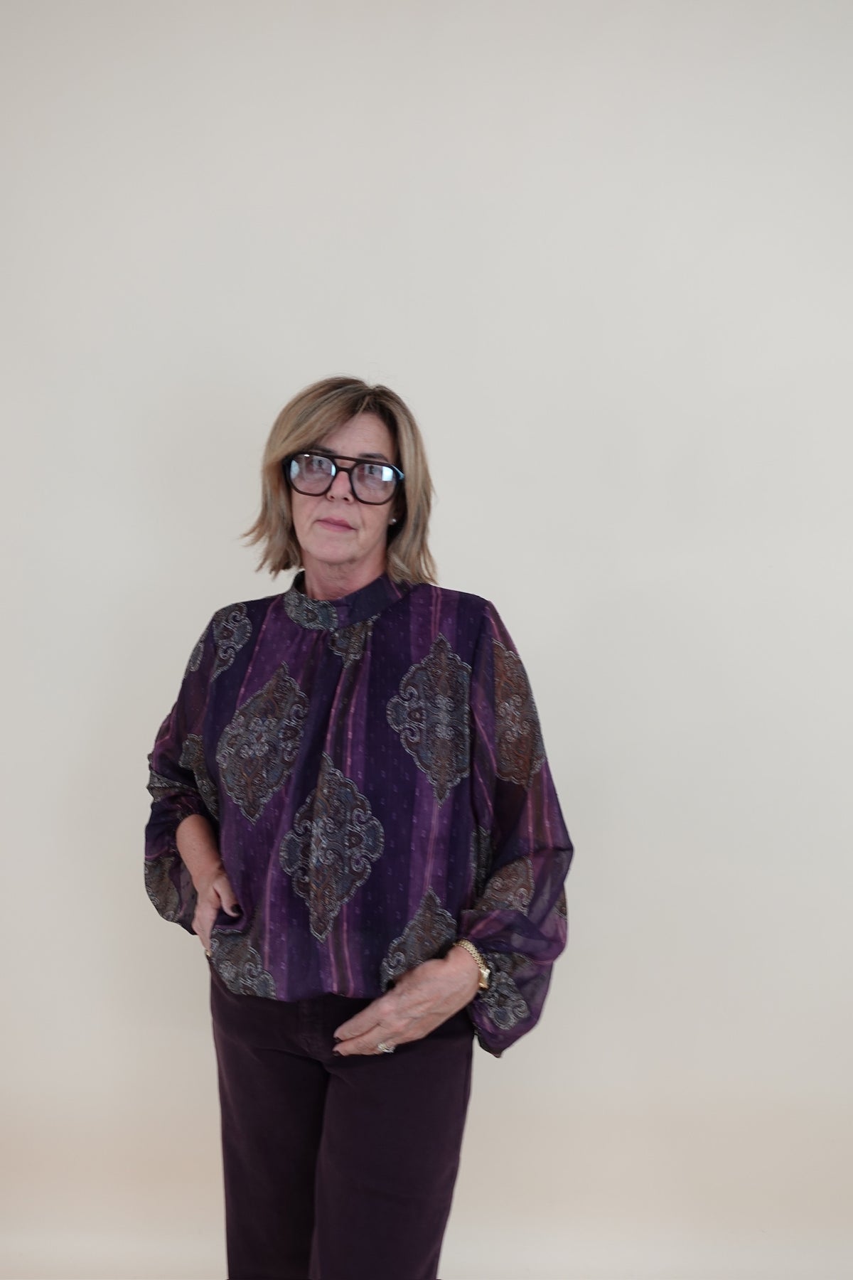 Camicia Oriente Bordeaux