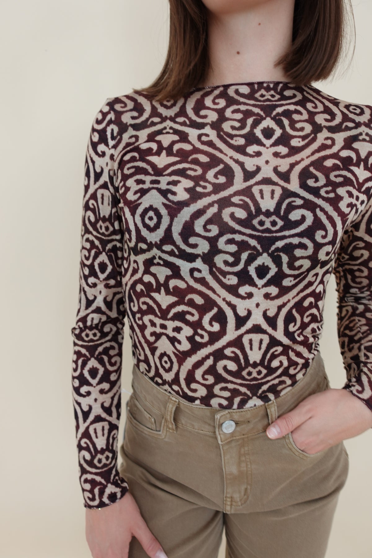 Maglia Cashmere Blend Bordeaux