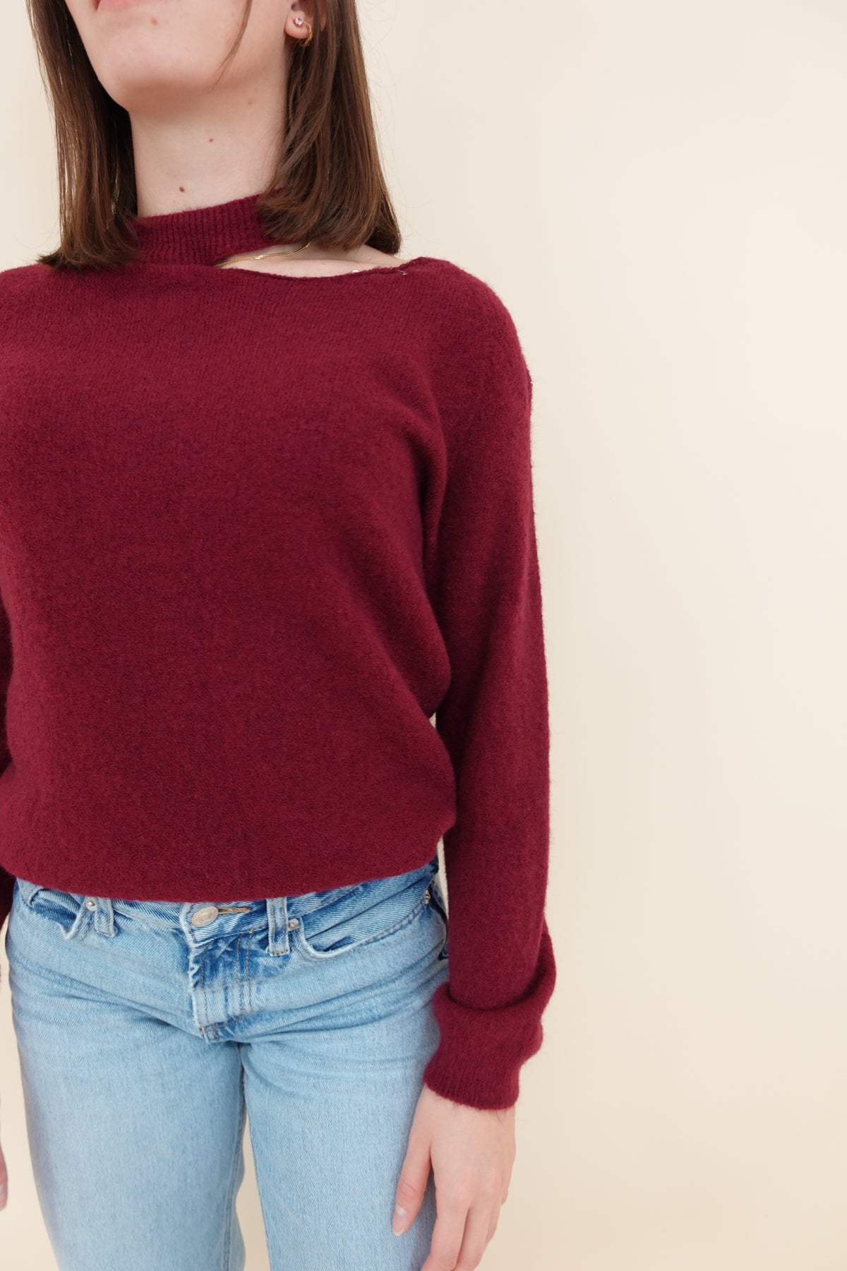 Maglione Cut Bordeaux Small