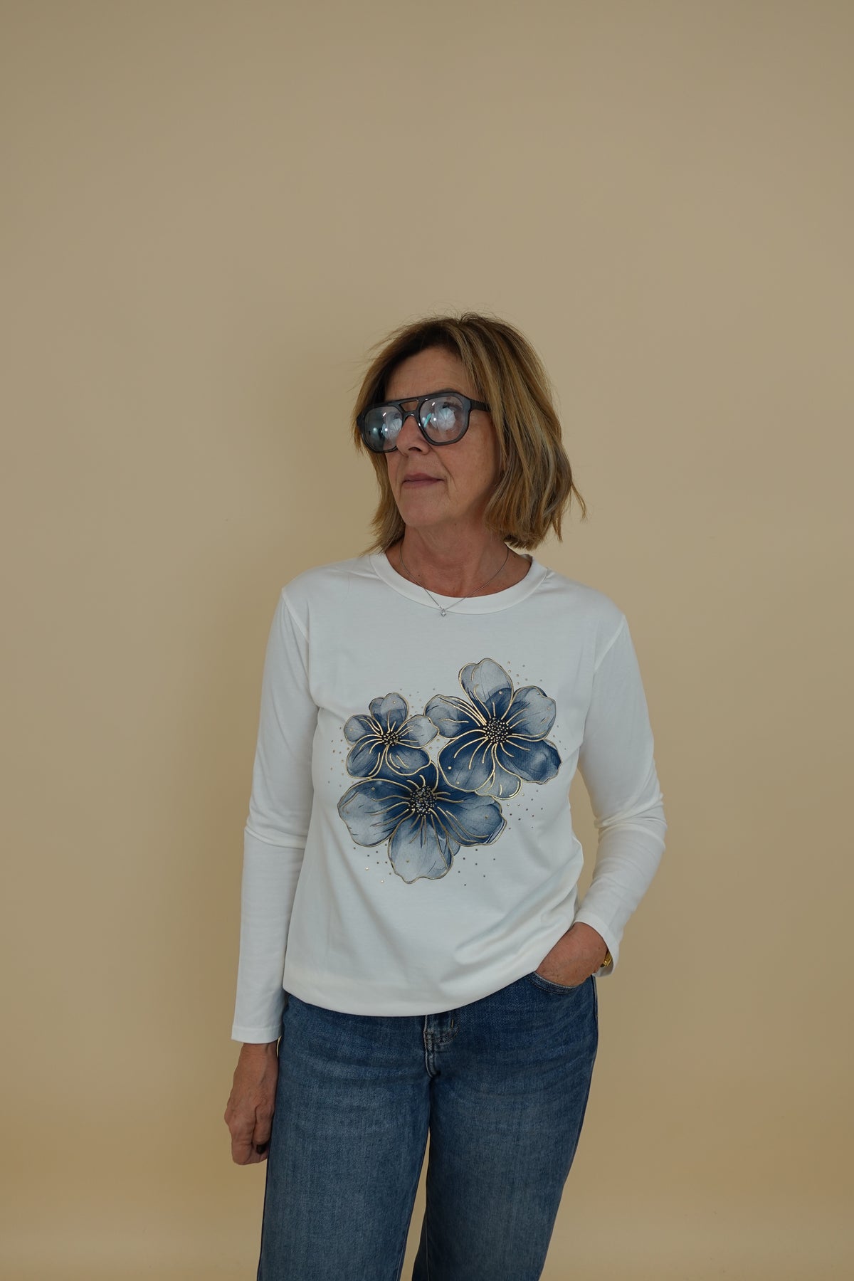 Maglia Flower Blu
