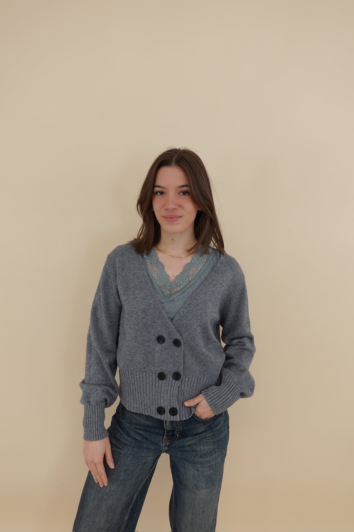Cardigan Teresa Grigio