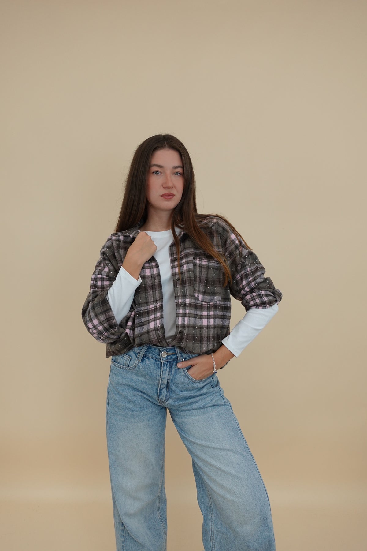 Camicia Scacchi Rosa