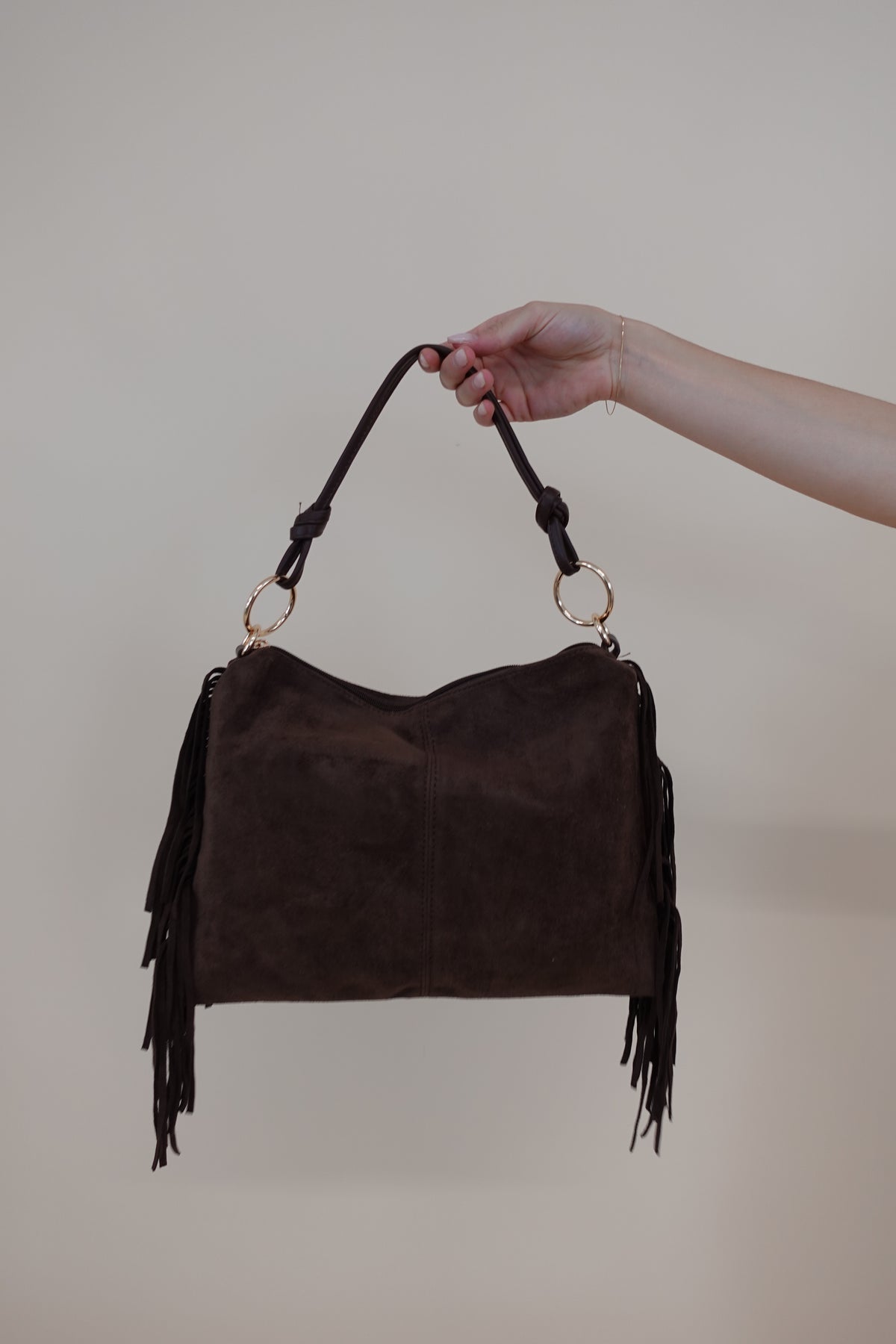 Borsa Everyday Frange Marrone