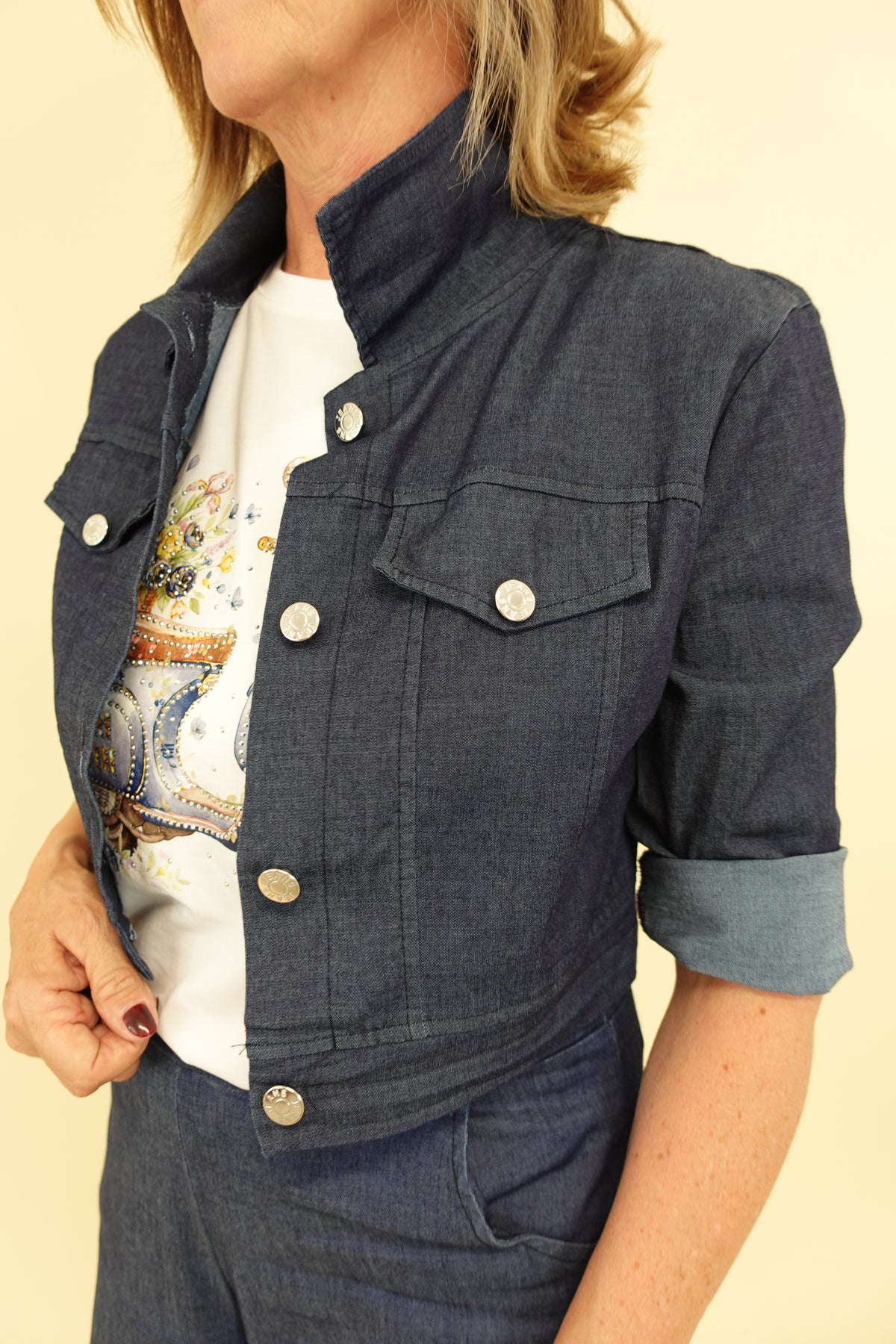 Giacca Crop Jeans