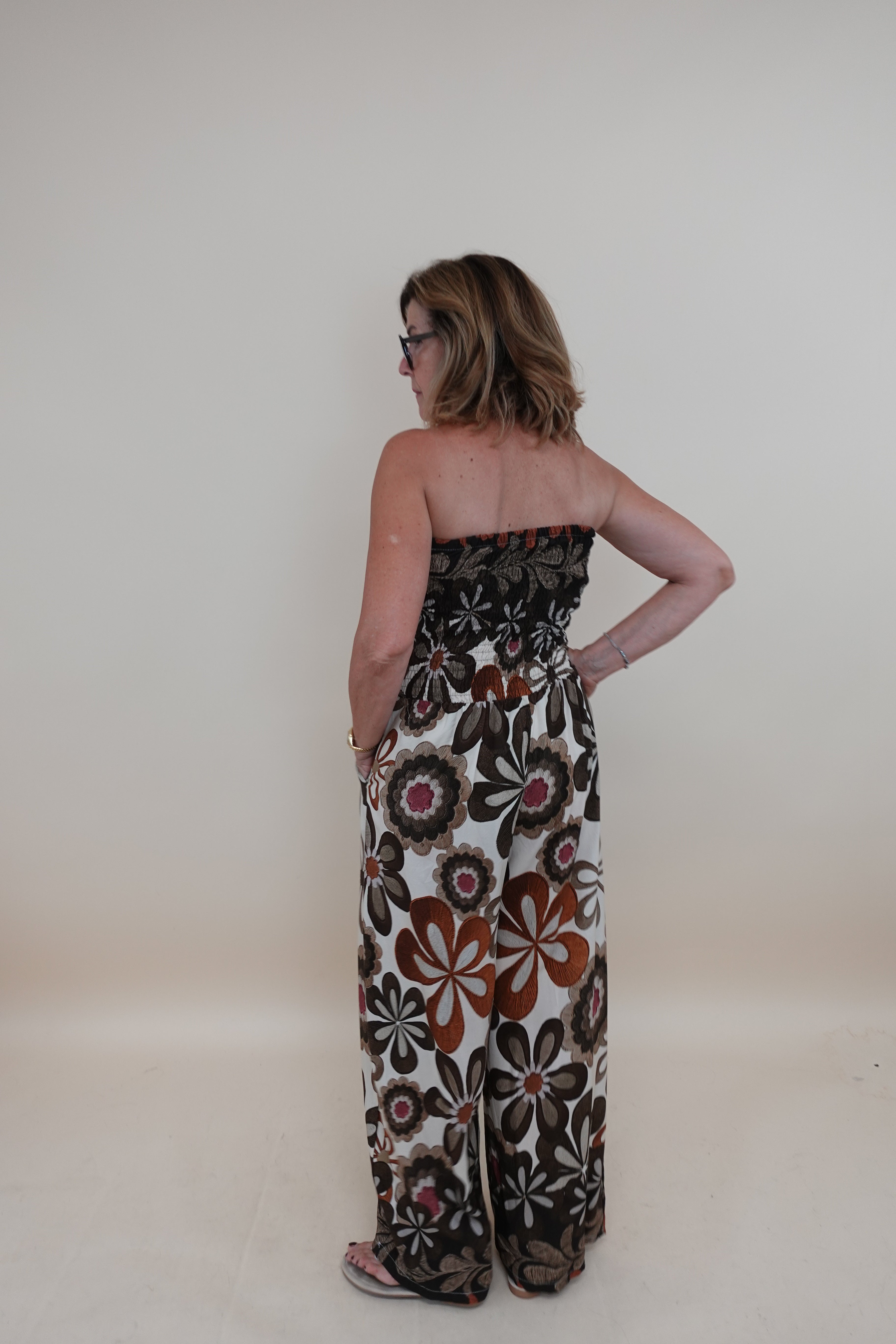 Tuta Flower Marrone