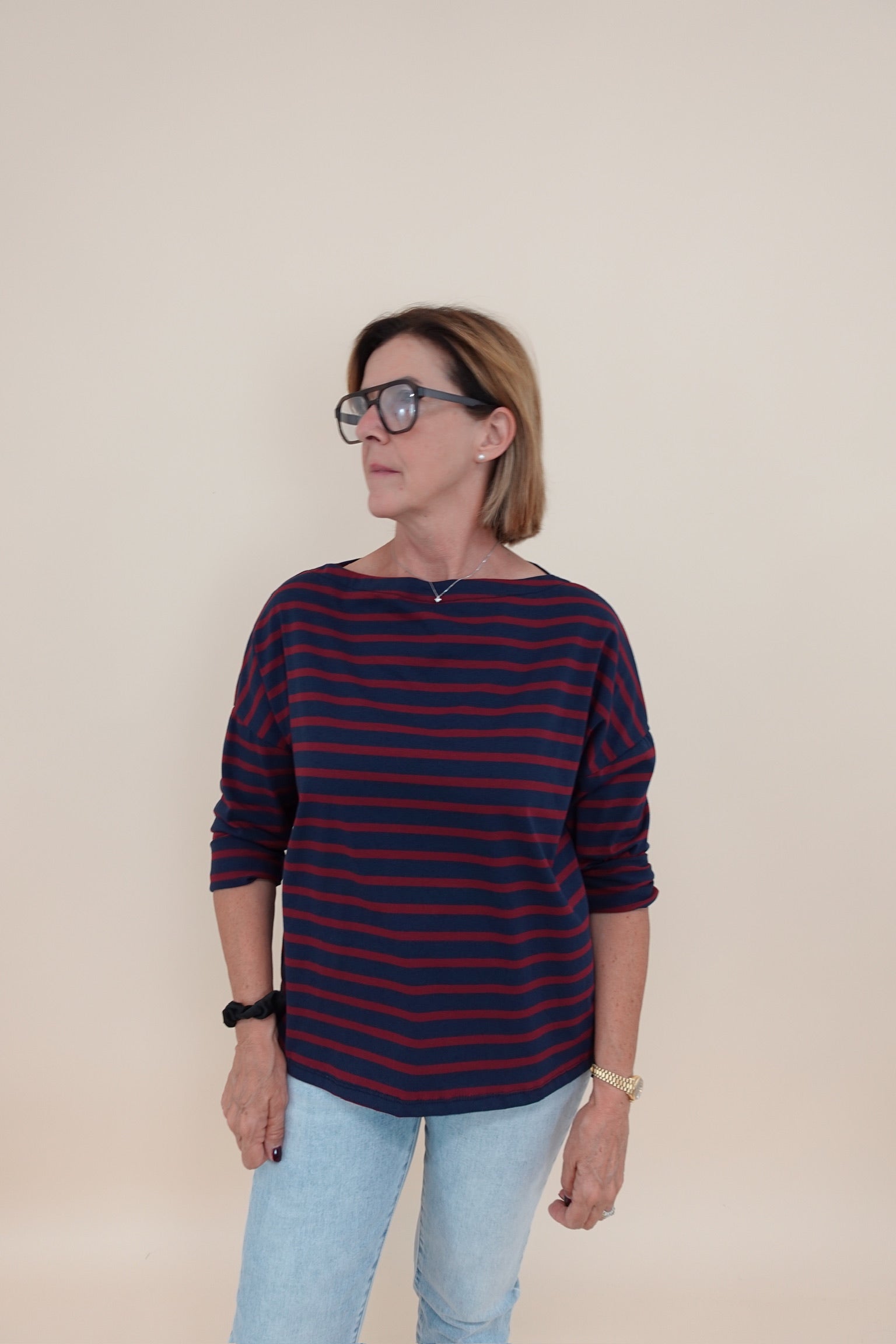 Maglia Line Over Bordeaux