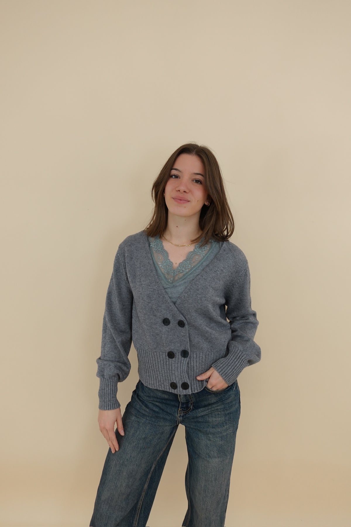 Cardigan Teresa Grigio