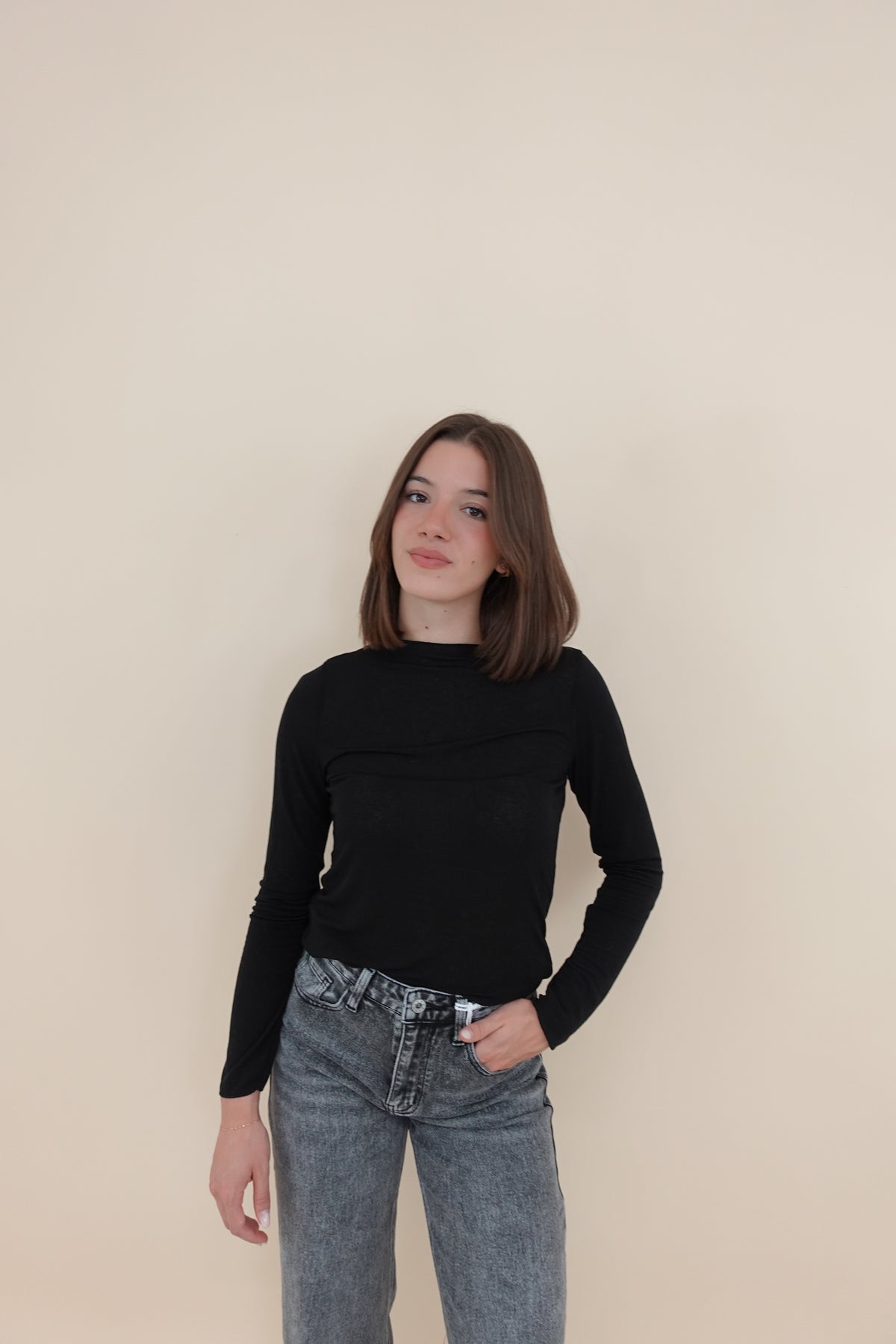 Maglia Misto Cashmere Nero