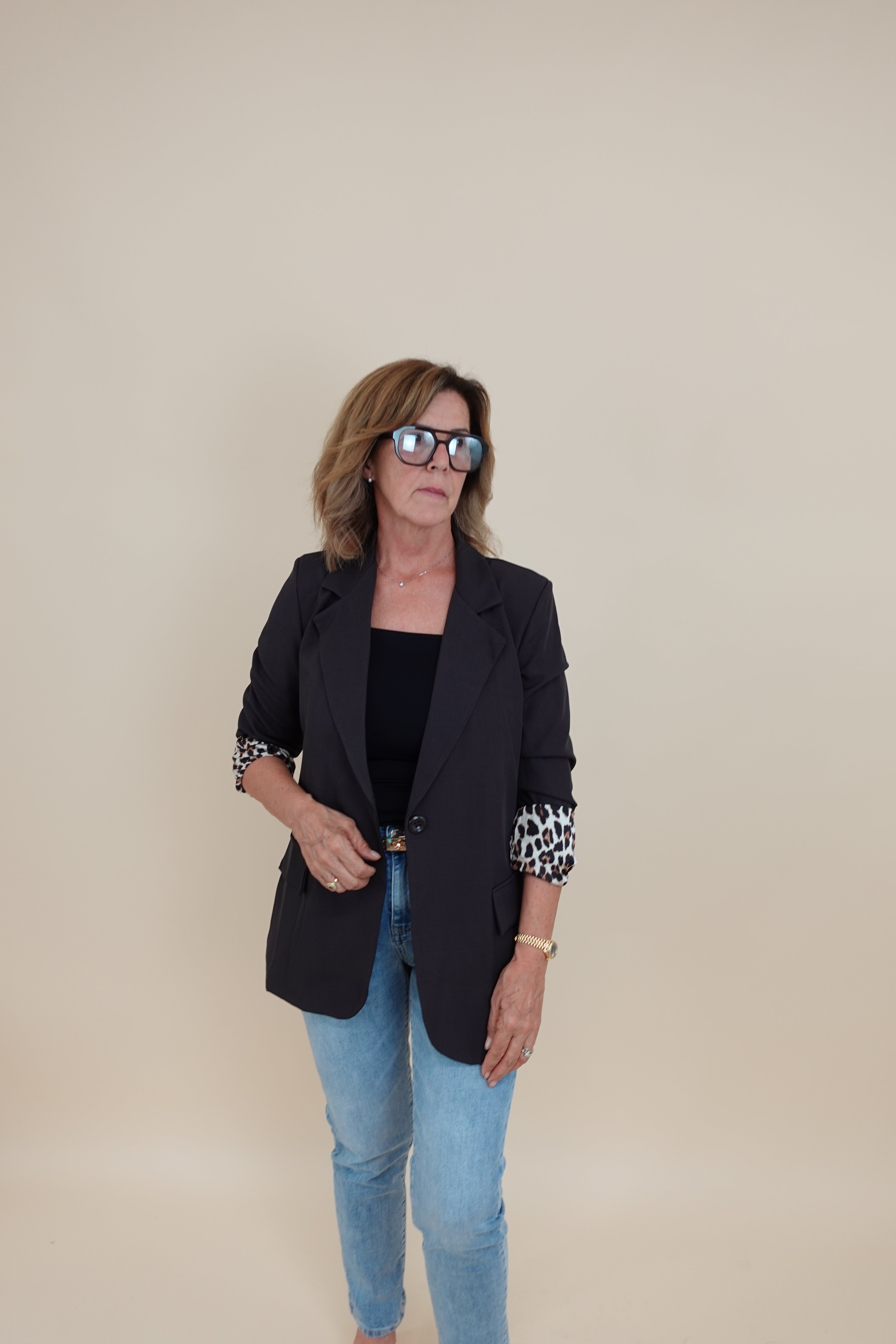 Giacca Leopard over brown