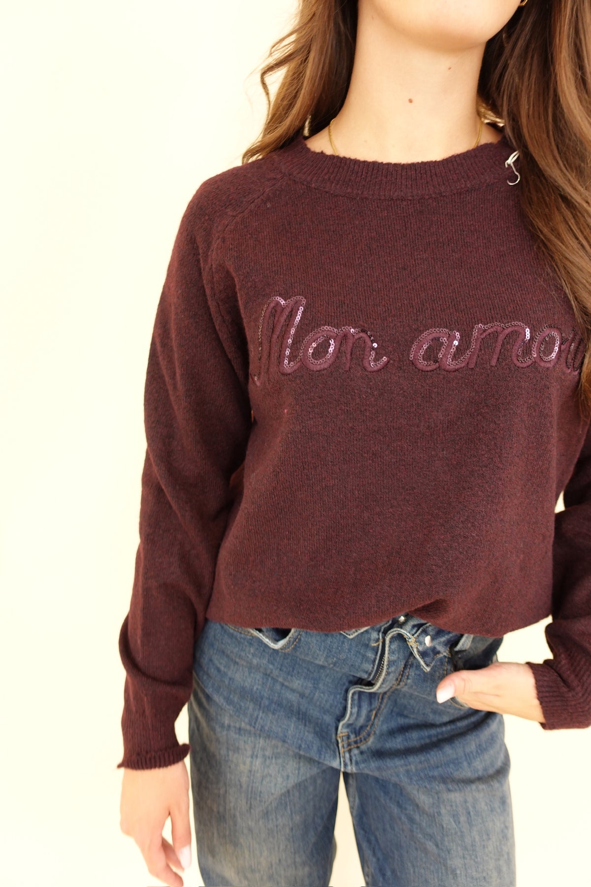 Maglione Mon Amour Bordeaux