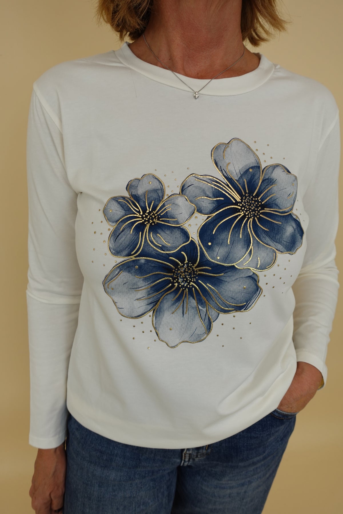 Maglia Flower Blu