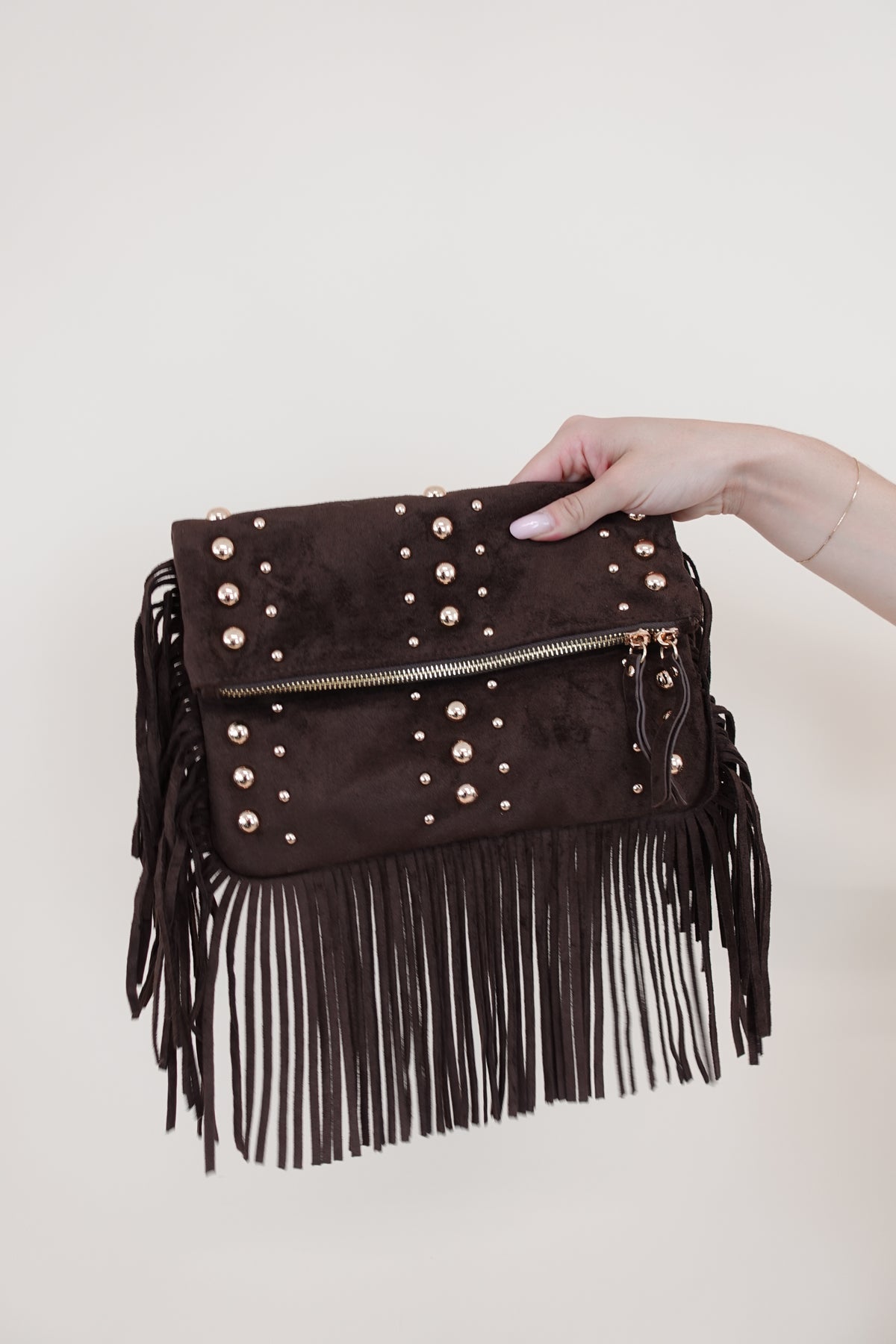 Pochette Frange Marrone